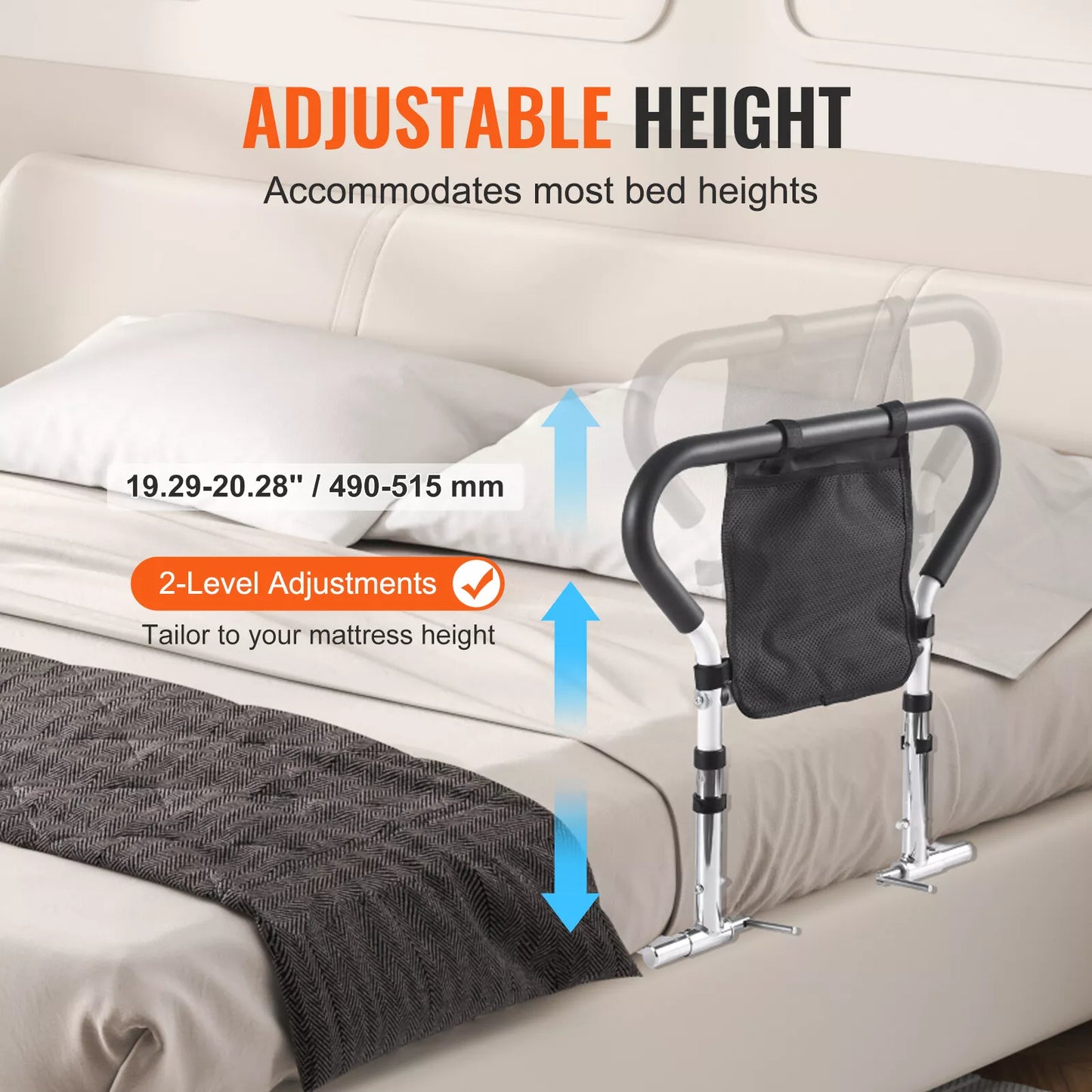 Senior Safety Bed Rail (Curve Handle)