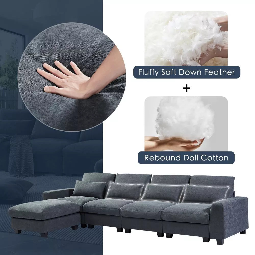 Oversized Modular L Shaped Sectional Couch