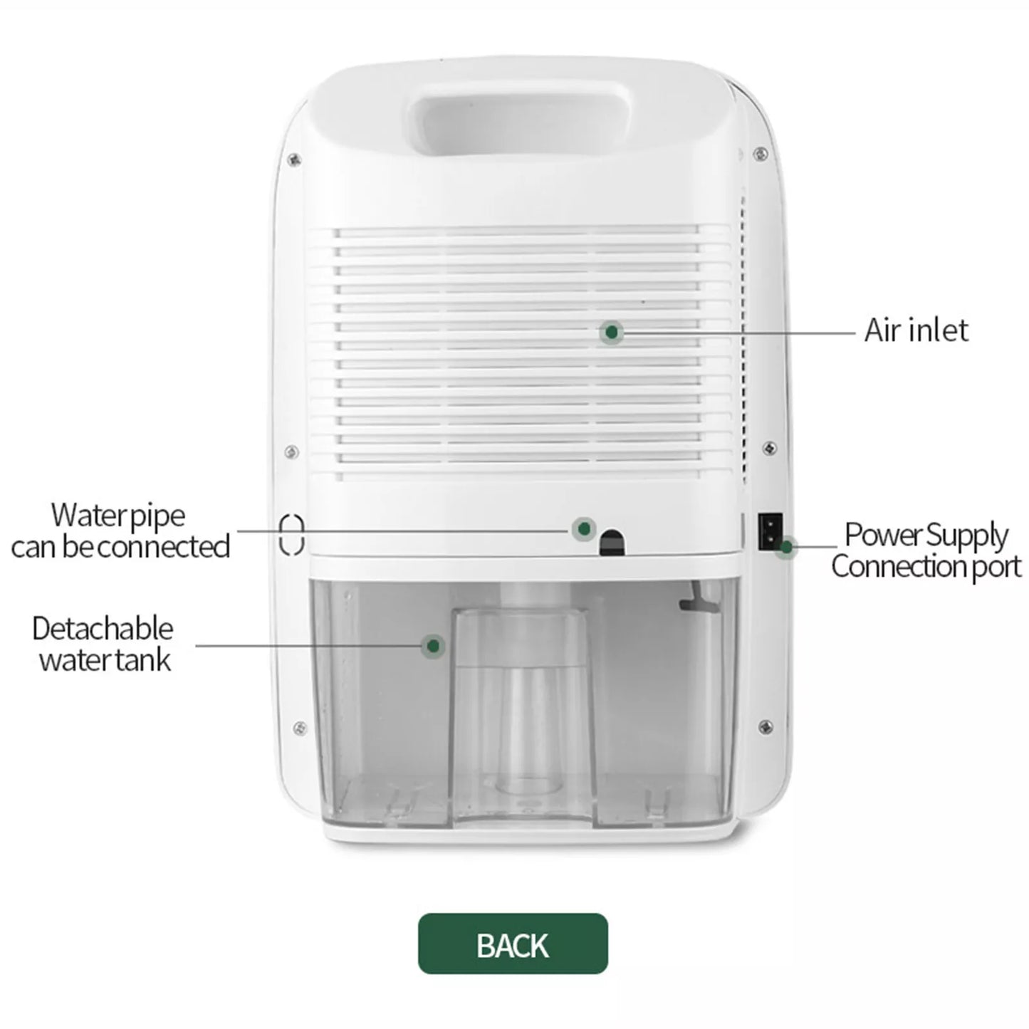 Small Quiet Portable Bathroom Dehumidifier