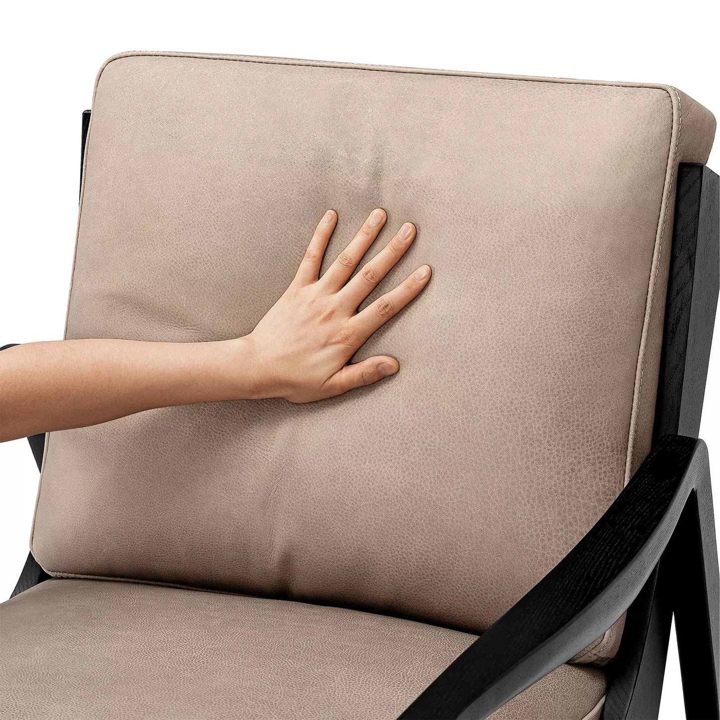 Erin Leather Mid Century Accent Armchair