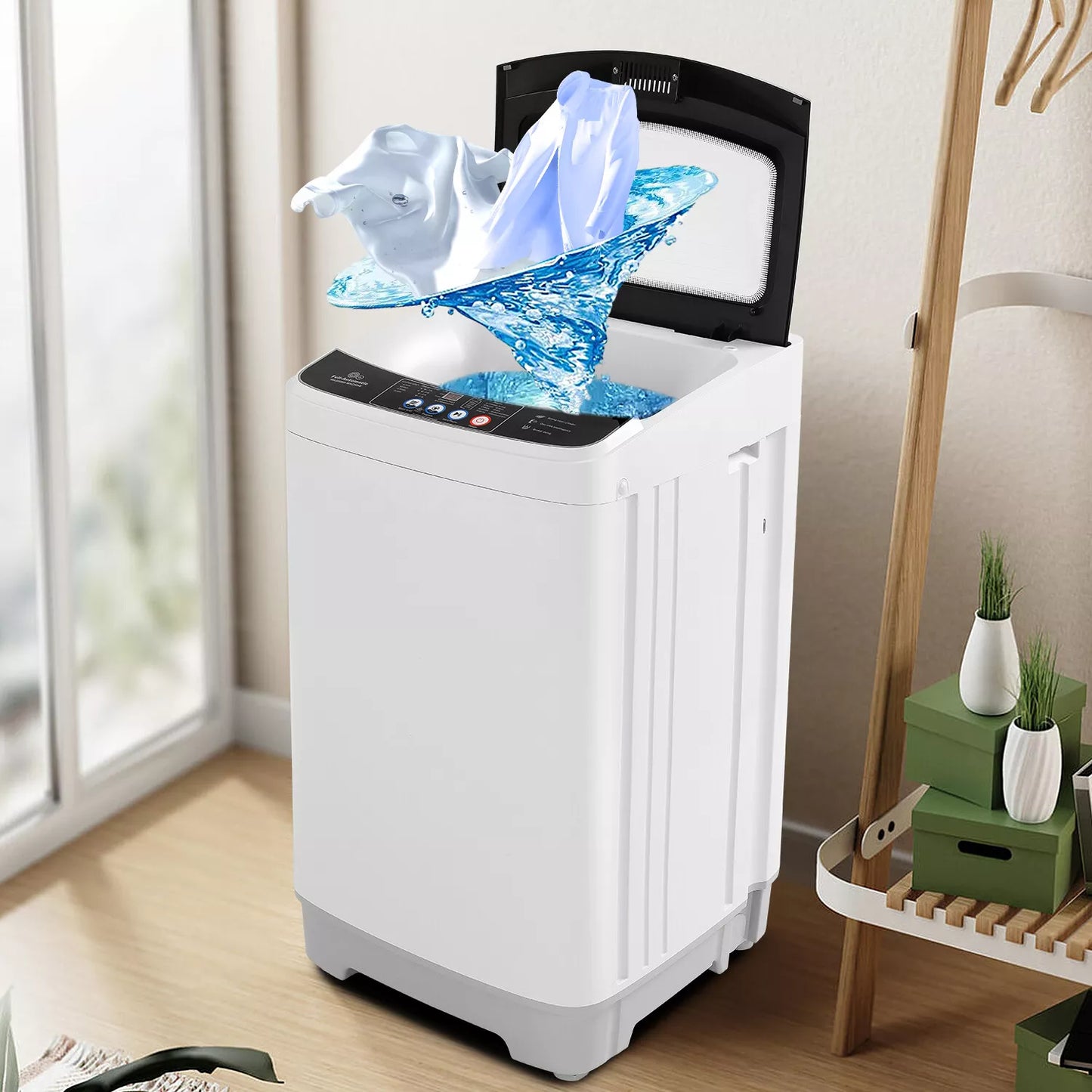 17.8lbs Portable Apartment Ventless Washer & Dryer Combo (Glass)