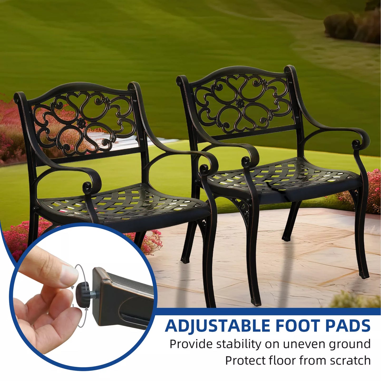 Outdoor Aluminium Patio Chair (Set of 2)