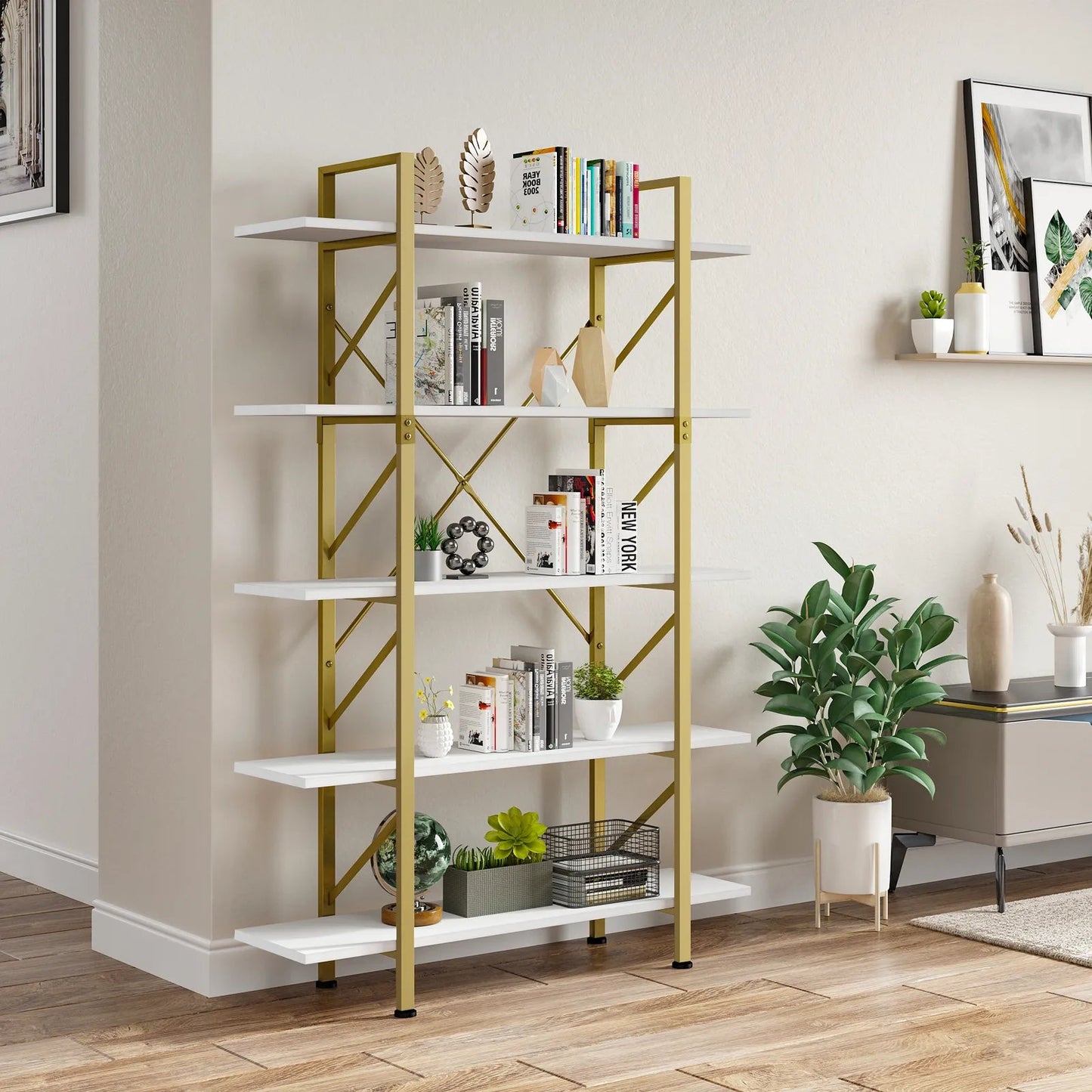 Tall Industrial Bookcase Bookshelf Canva Home