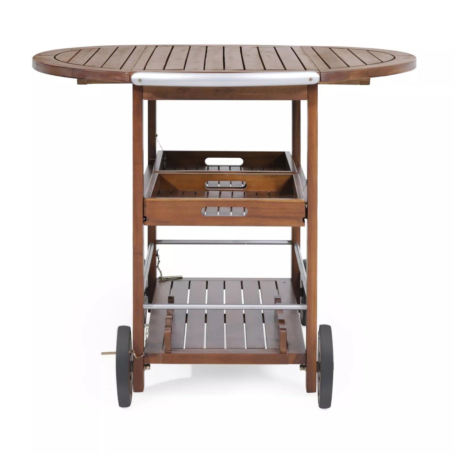 Wood Rolling Beverage Bar Cart