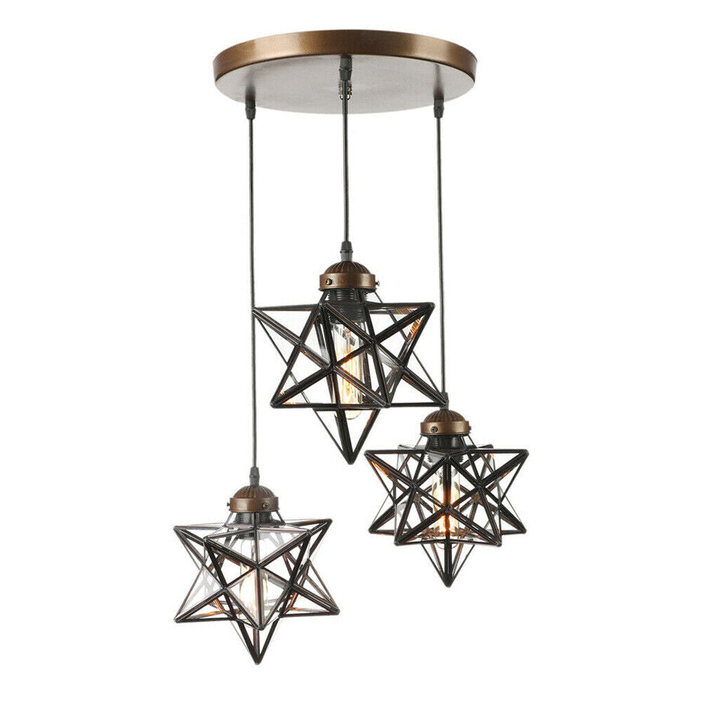 Glass Star Kitchen Pendant Light