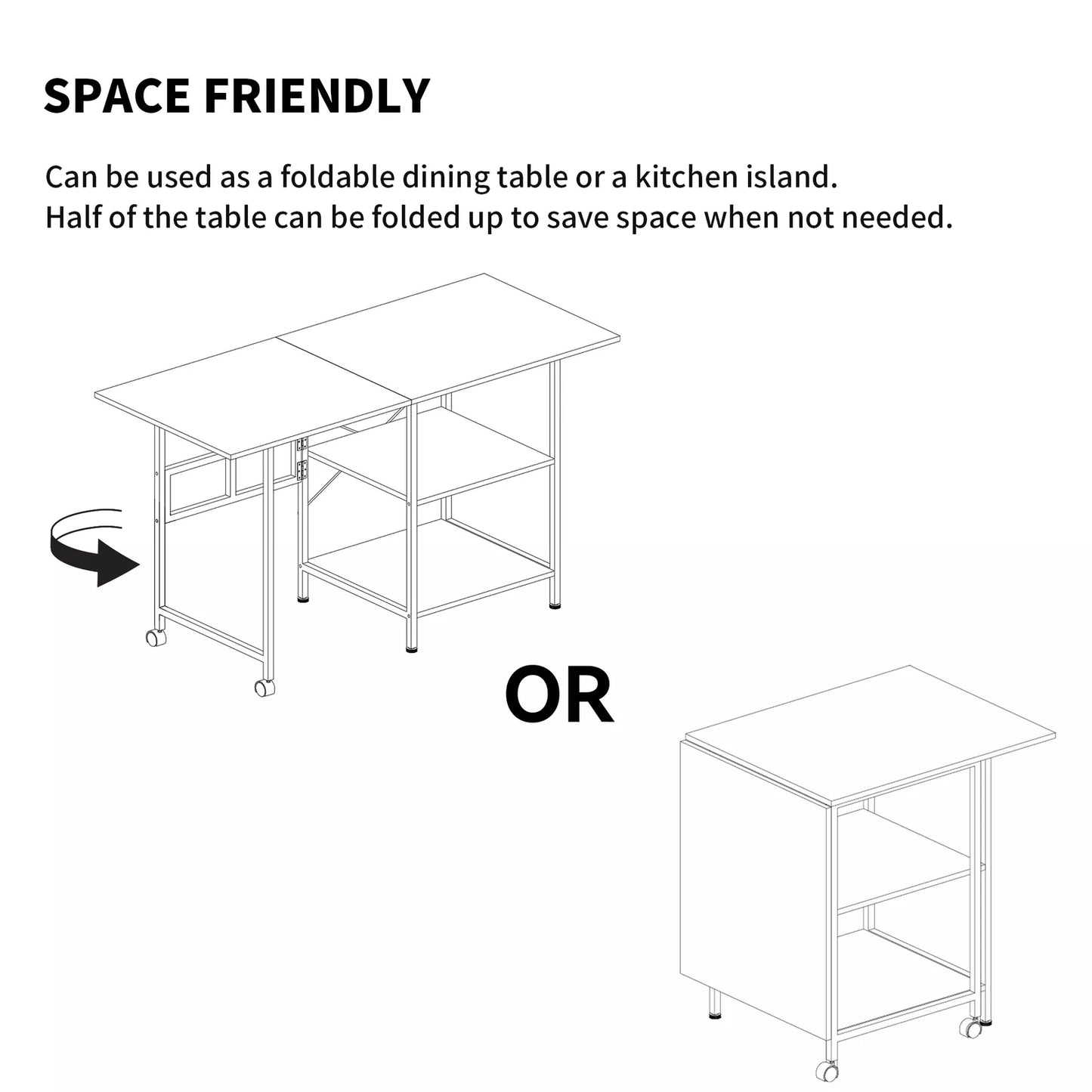 Cooke Space Saving Drop Leaf Dining Table