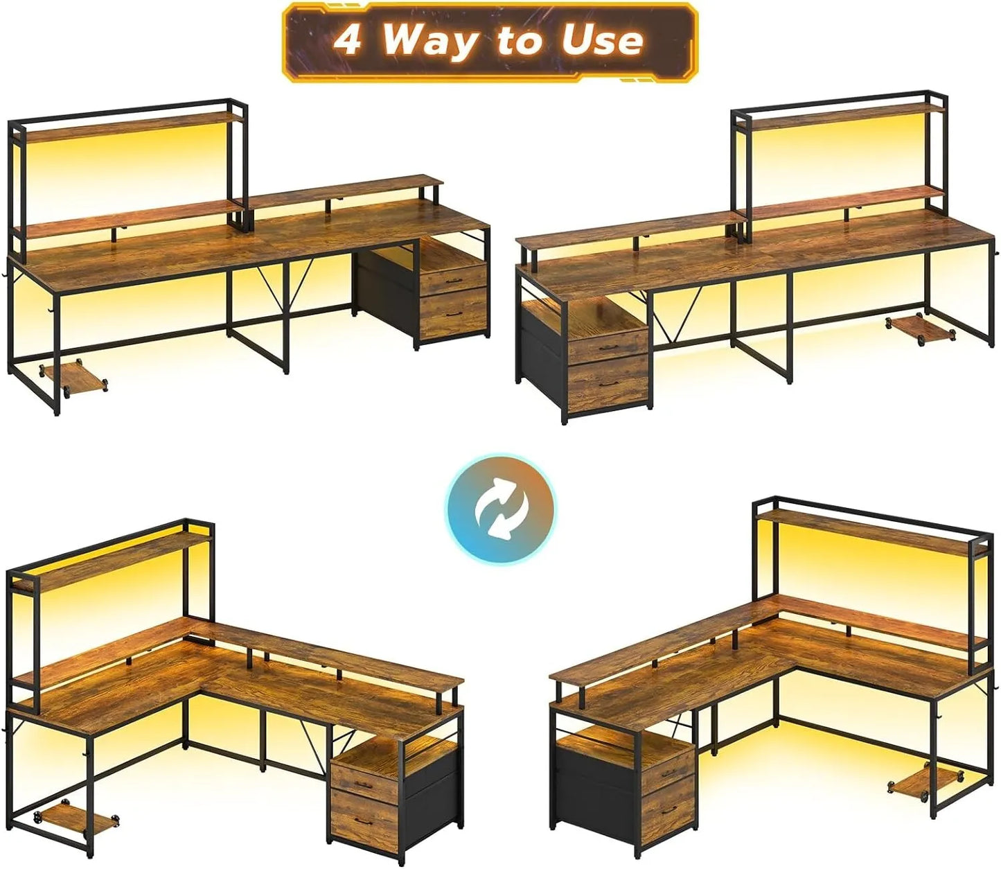 Bruce L Shaped Gaming Corner Desk