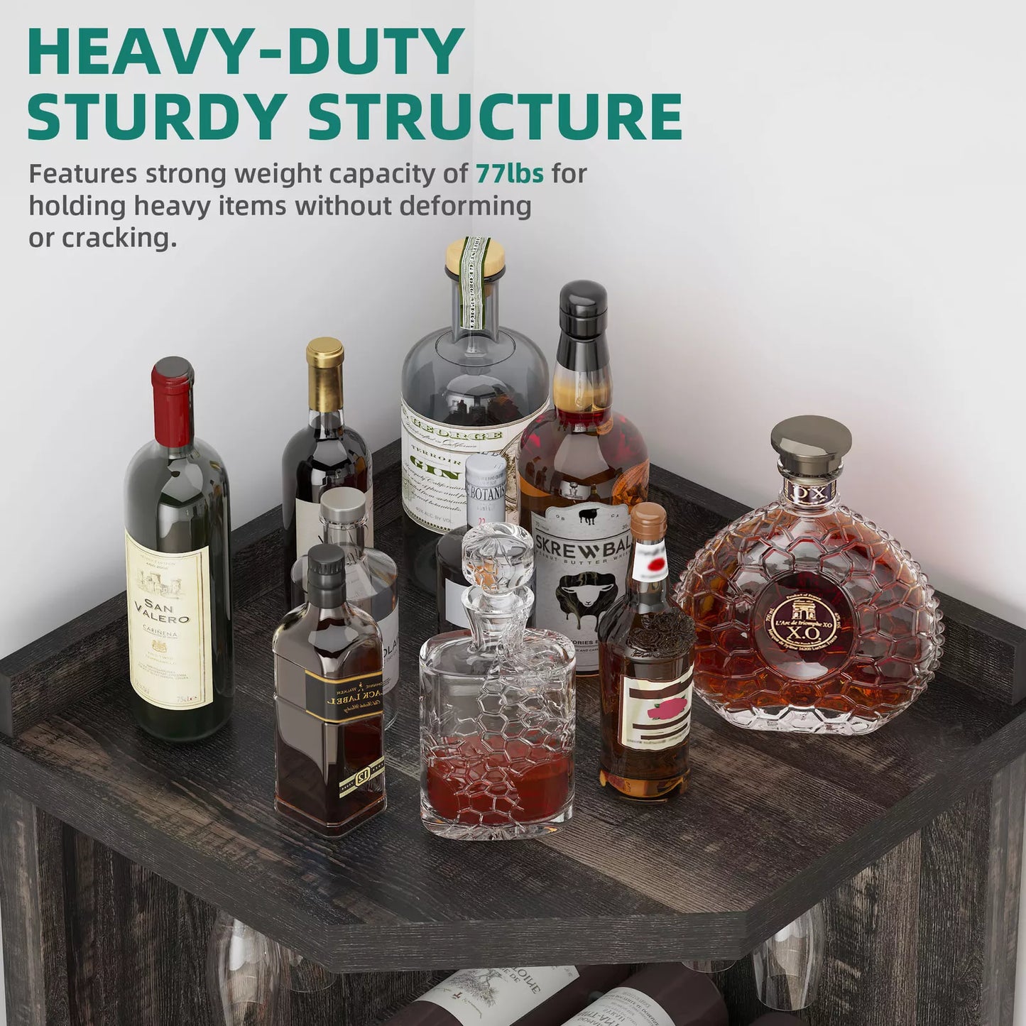 Beck Rustic Home Corner Bar Cabinet