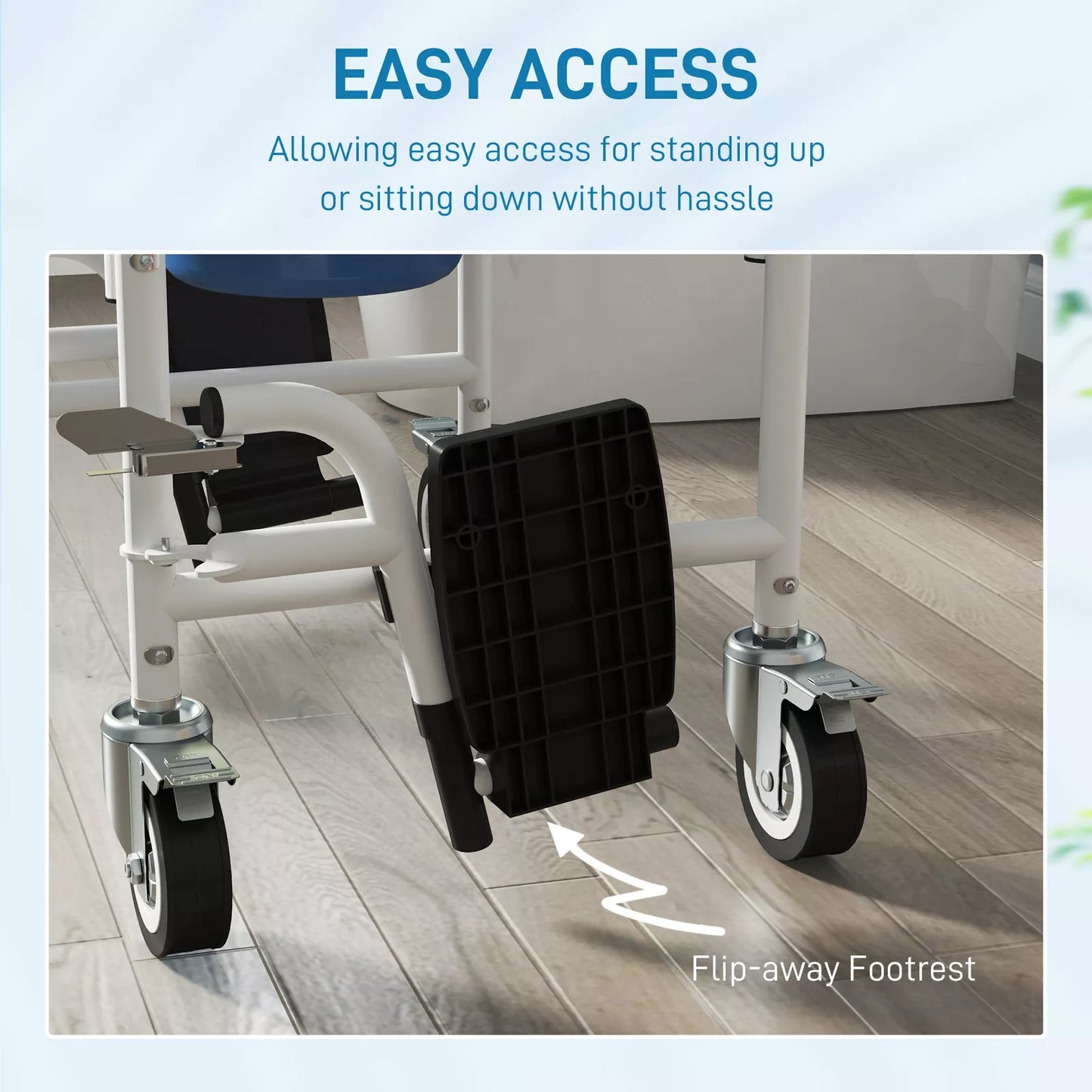 Waller Elderly Shower Commode Wheelchair