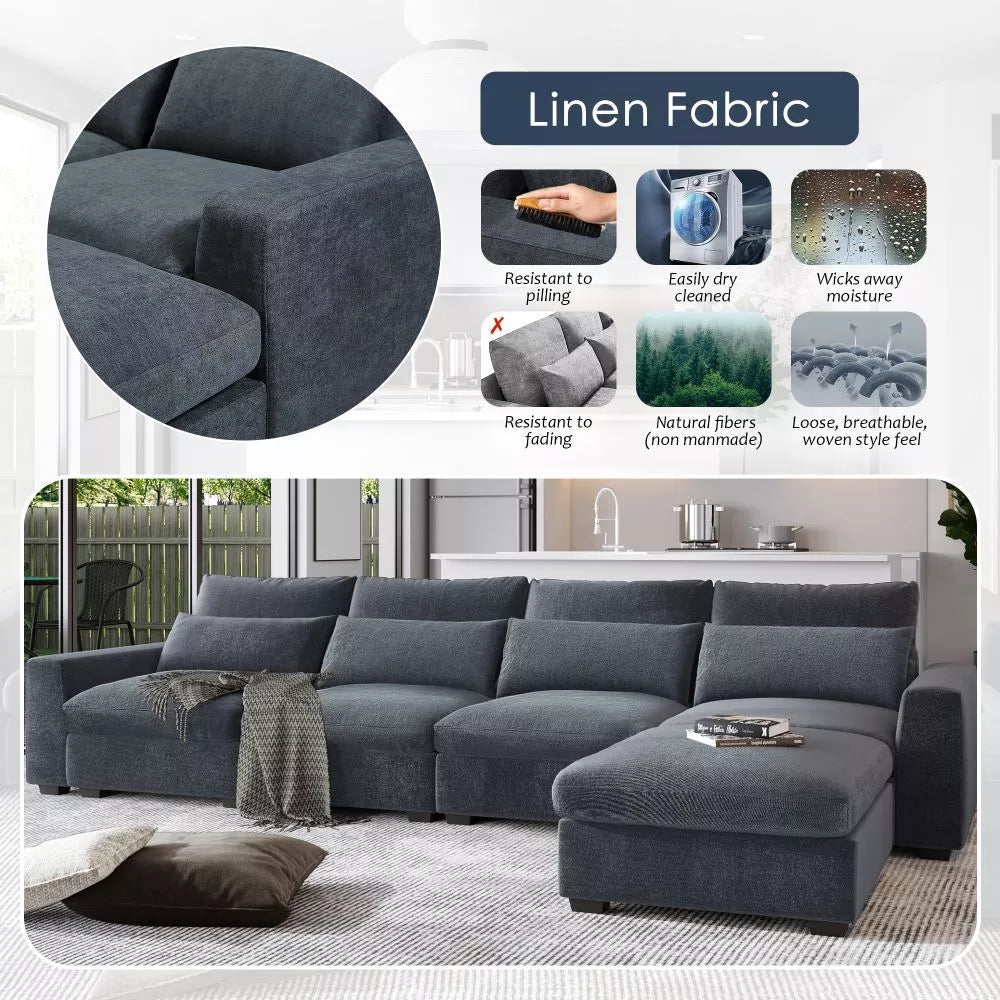 Oversized Modular L Shaped Sectional Couch