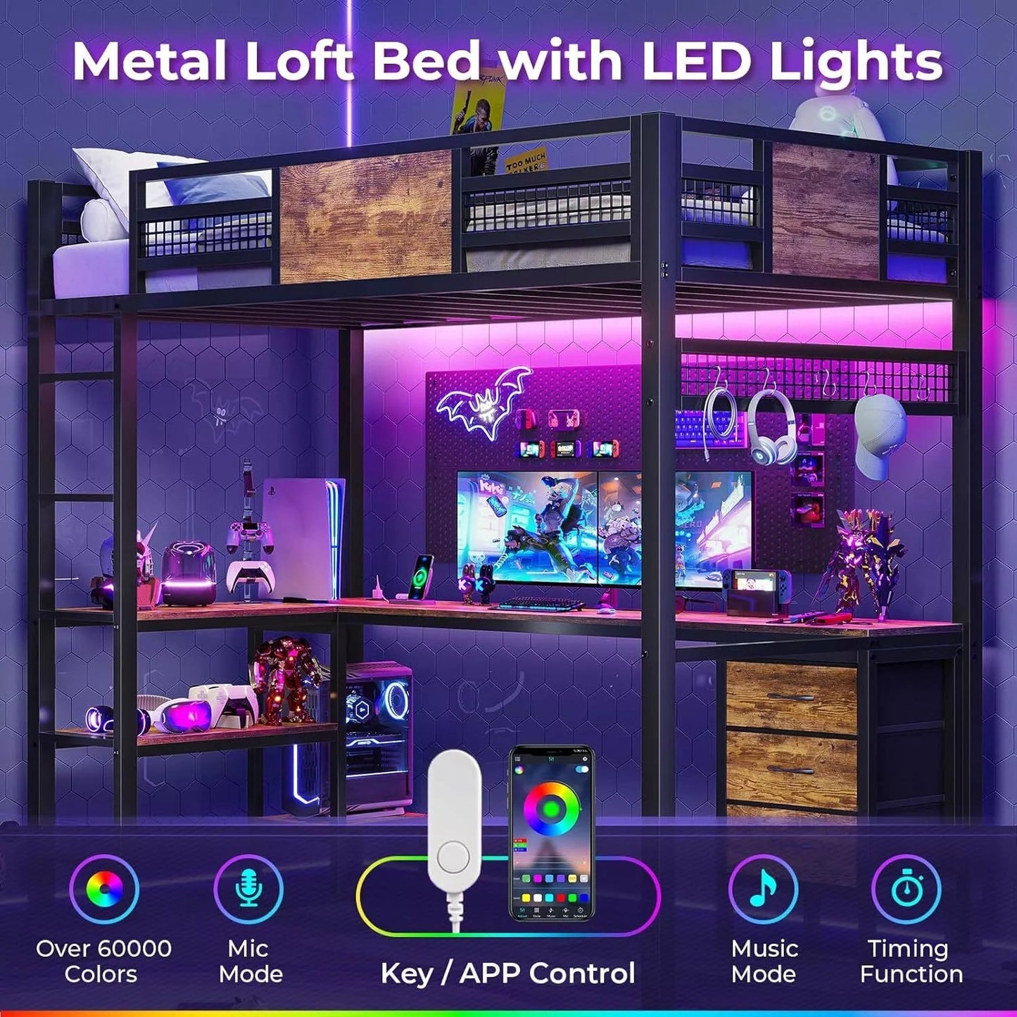 Musa Twin Loft Bed With Desk Canva Home