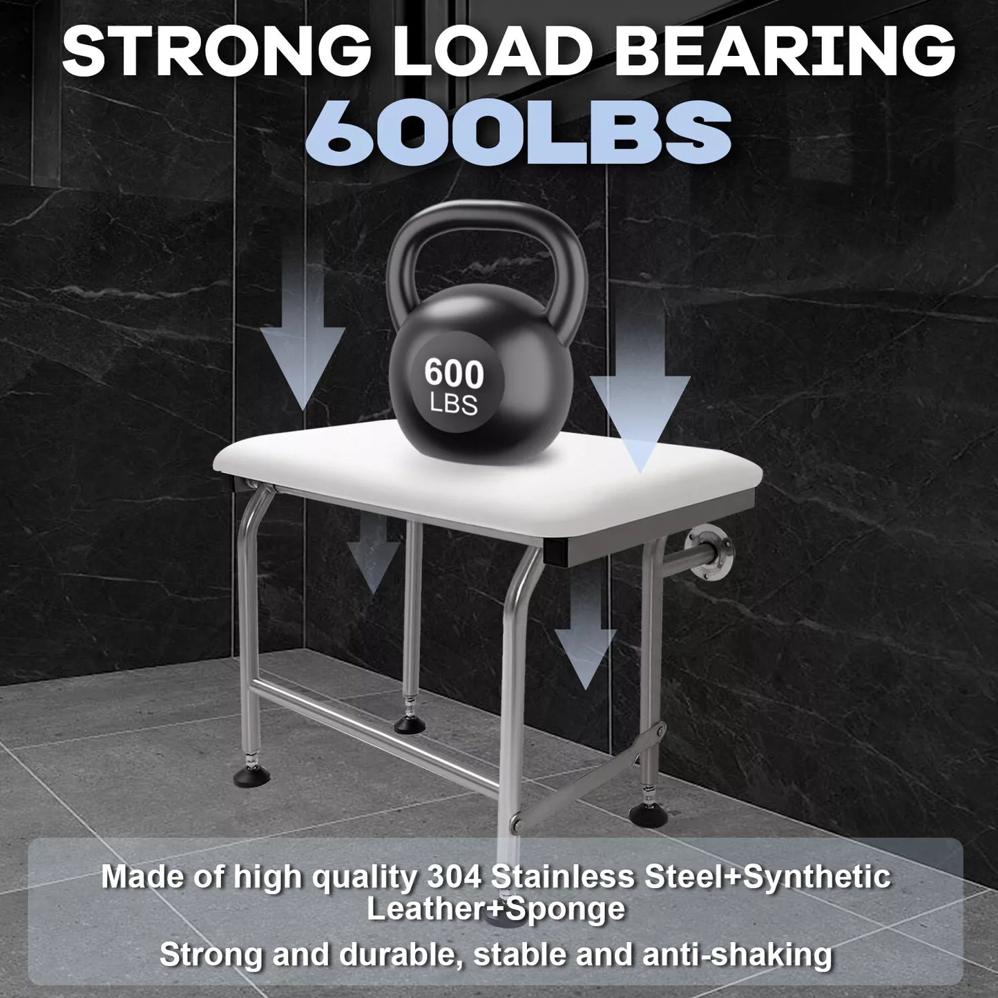 Padded Wall Mounted Folding Shower Seat