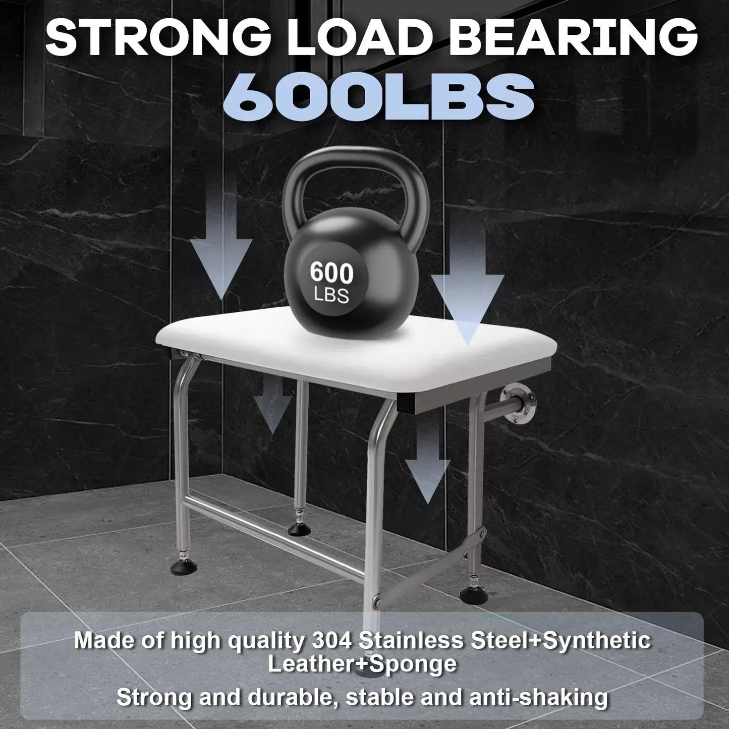 Padded Wall Mounted Folding Shower Seat Canva Home