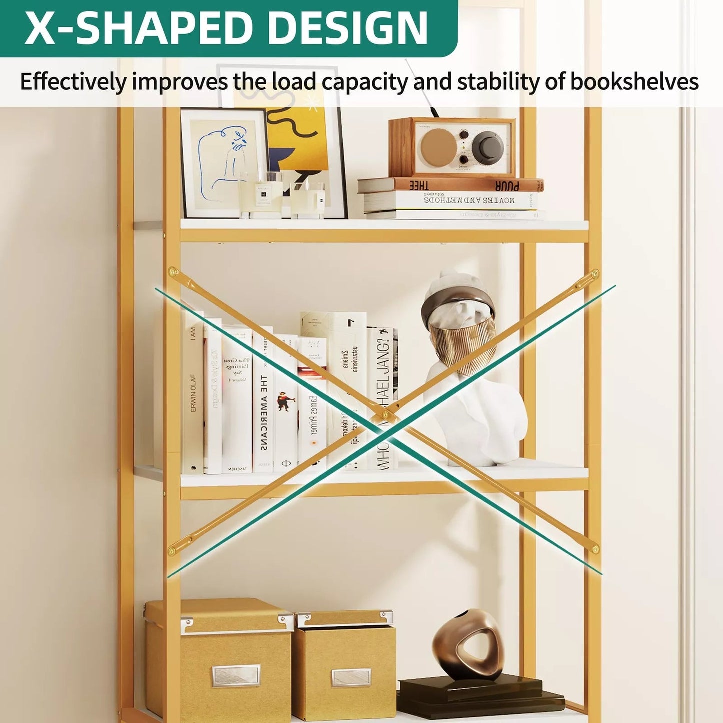 Frank Modern Arched Bookcase Bookshelf Canva Home