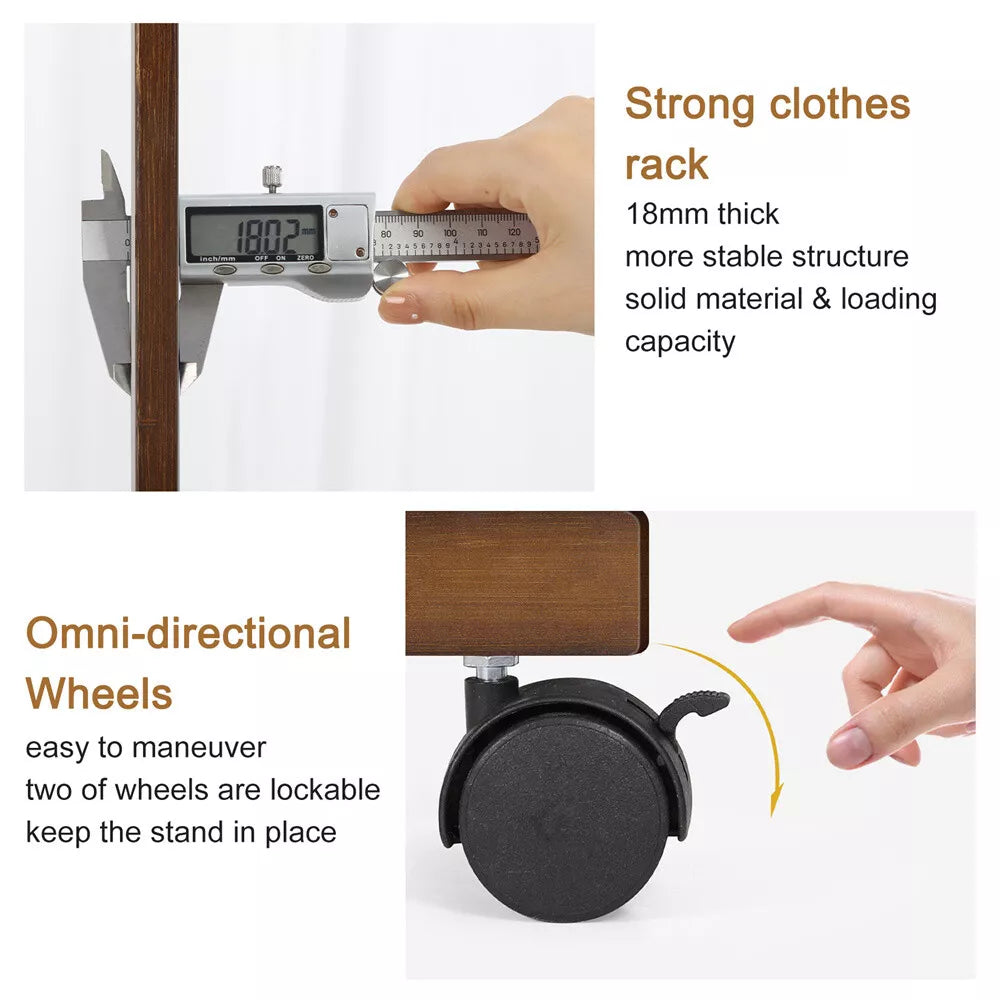 35" Heavy Duty Rolling Wardrobe Clothes Rack
