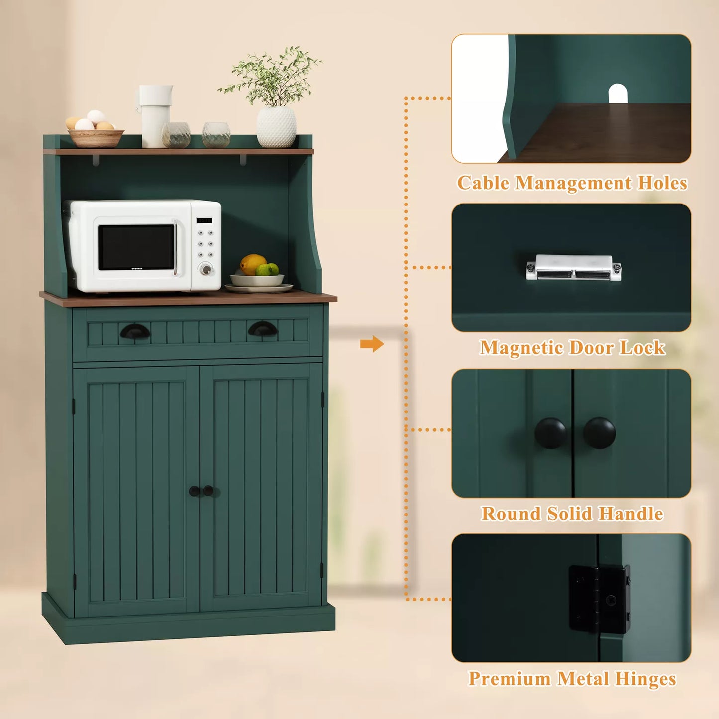 Case Small Kitchen Pantry Cabinet Hutch