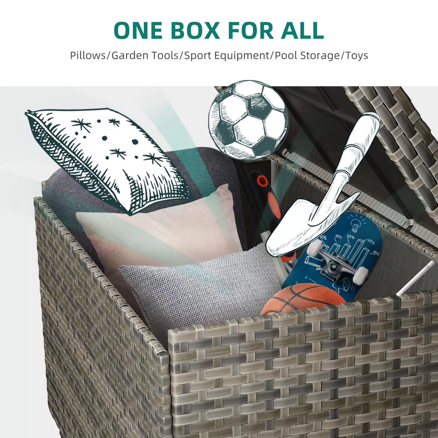 230 Gallon Outdoor Waterproof Storage Deck Box