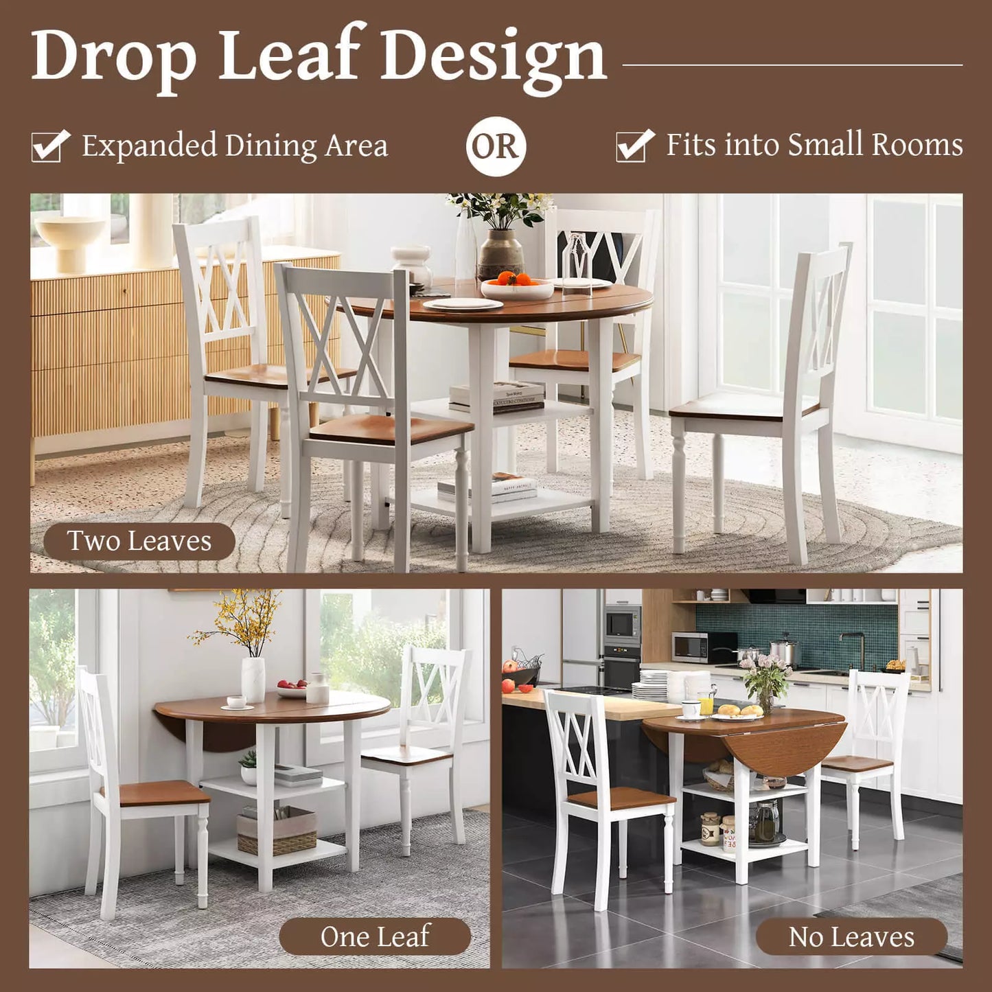 Lowe Round Drop Leaf Dining Table