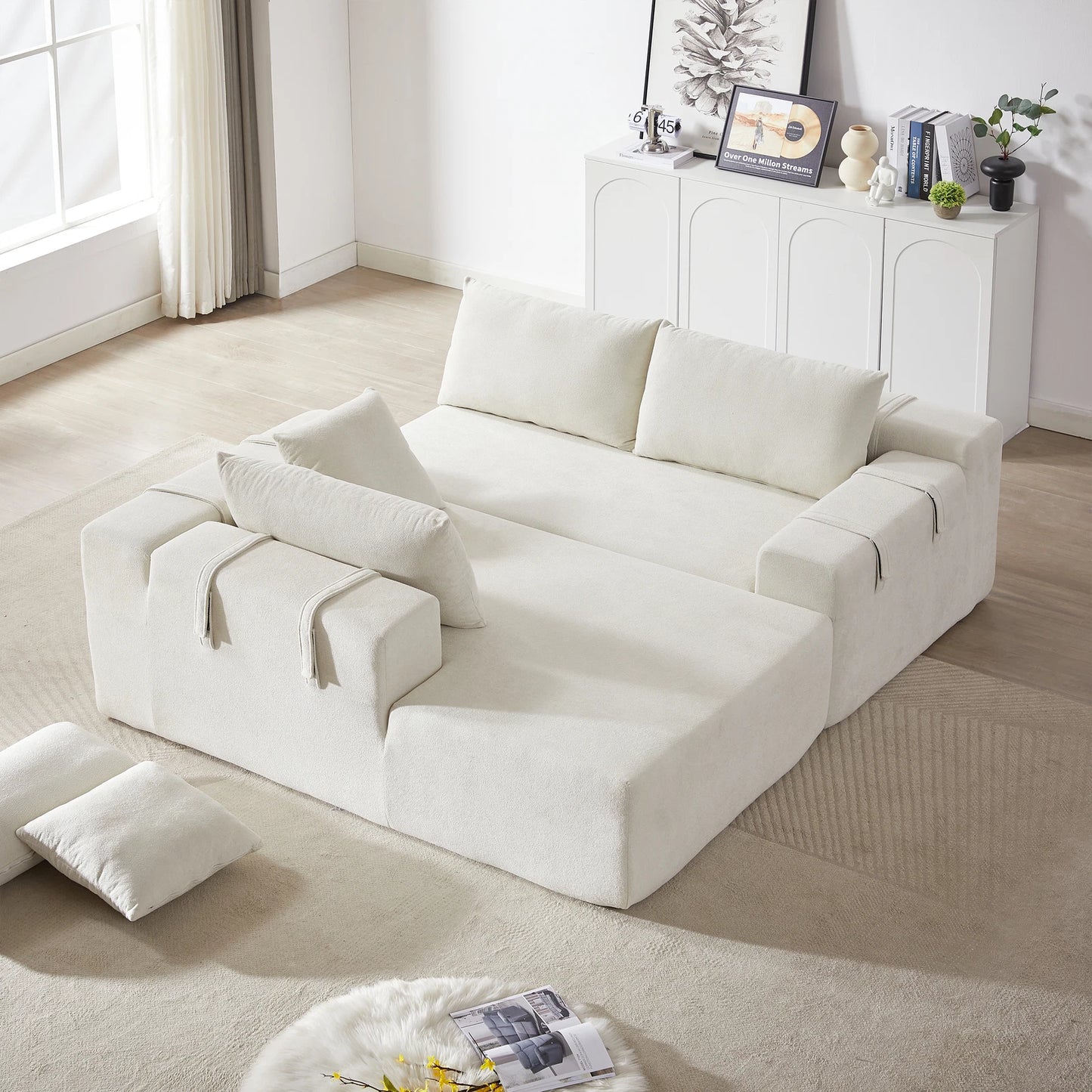 Modern Modular L Shaped Sectional Sleeper Couch