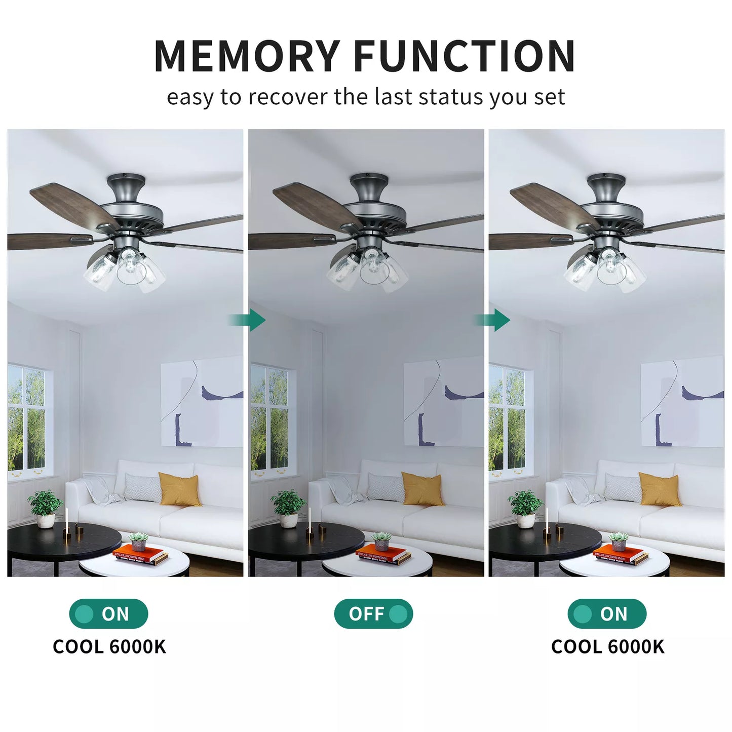 Vintage Ceiling Fan With Light & Remote