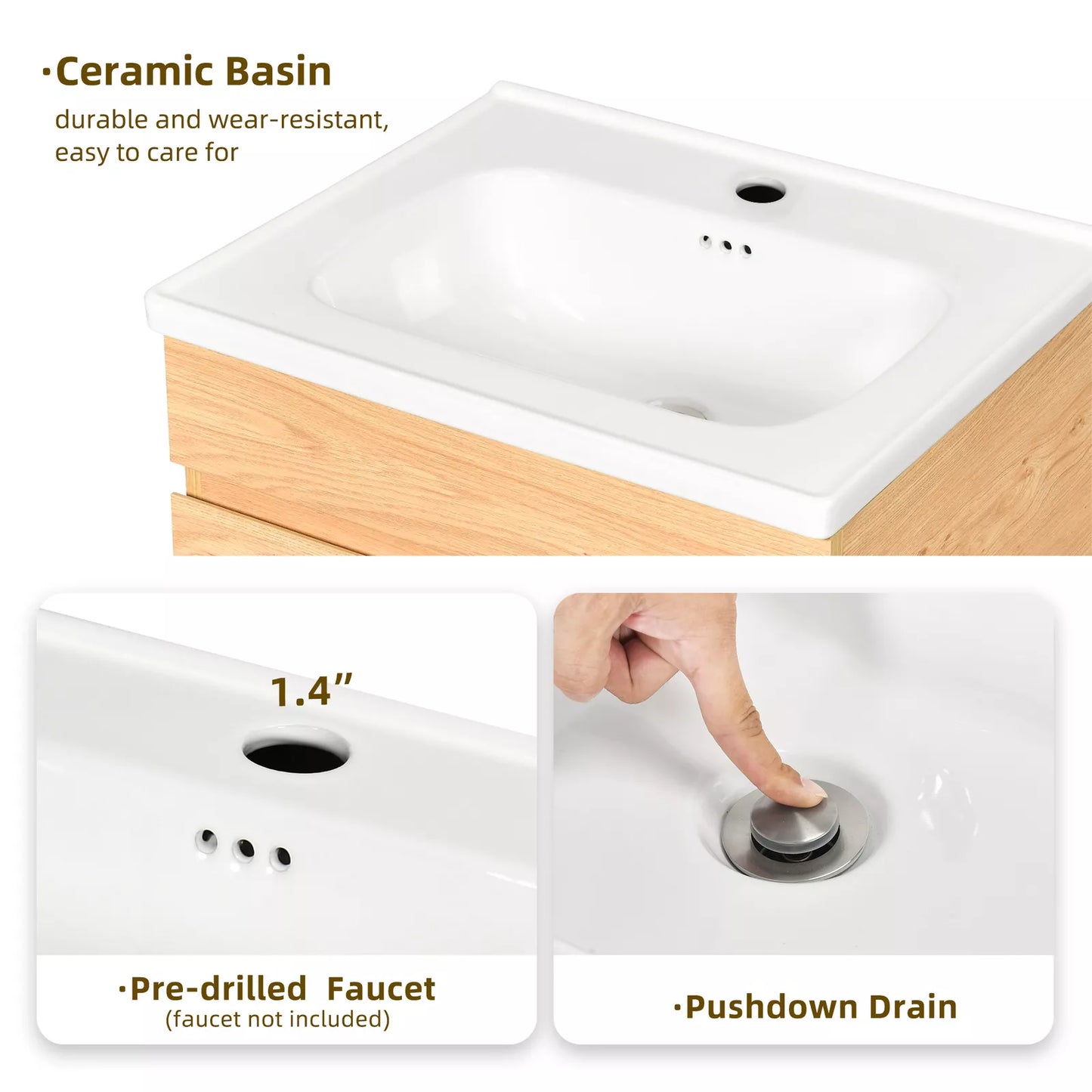 24" Small Bathroom Vanity Cabinet With Sink