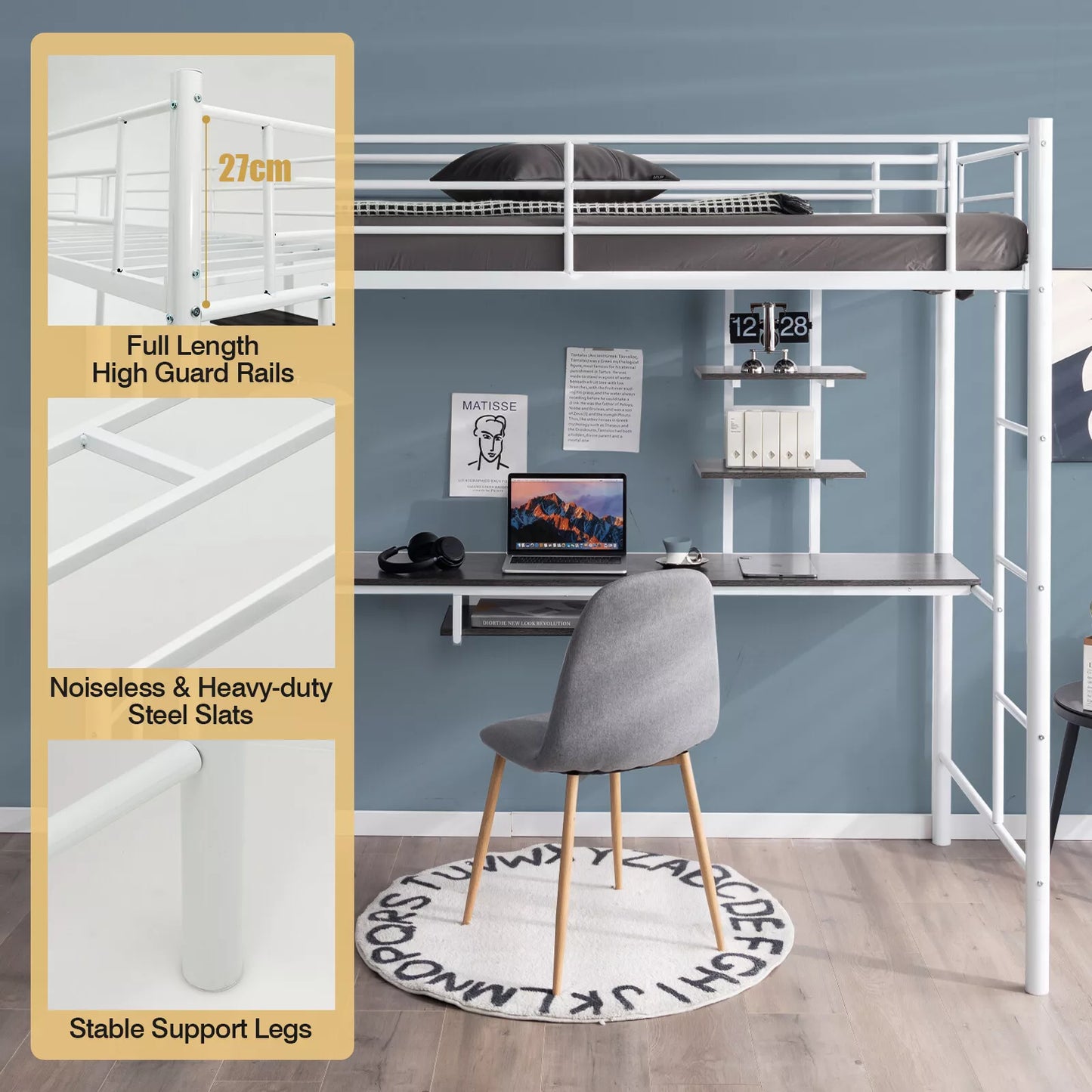 Yash Metal High Sleeper Cabin Loft Bed