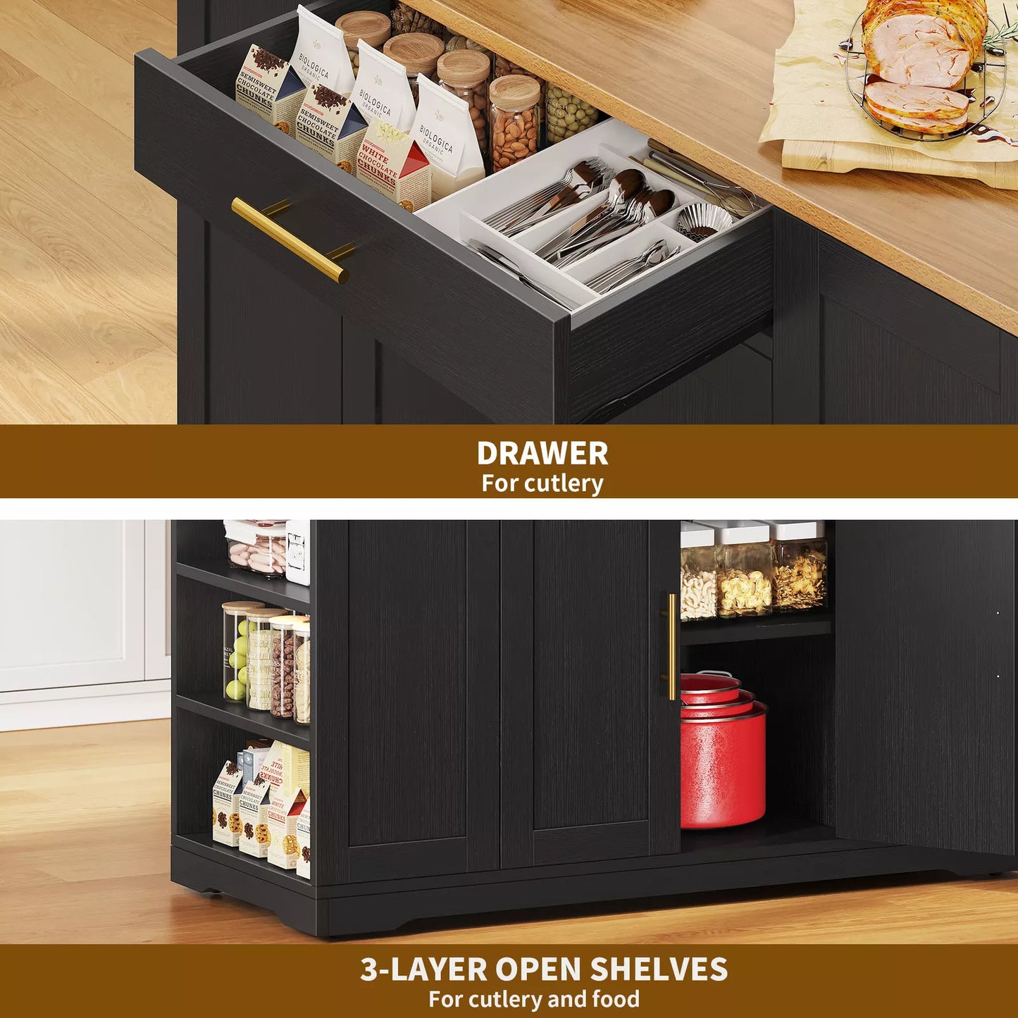 Boyle Kitchen Trash Can Cabinet