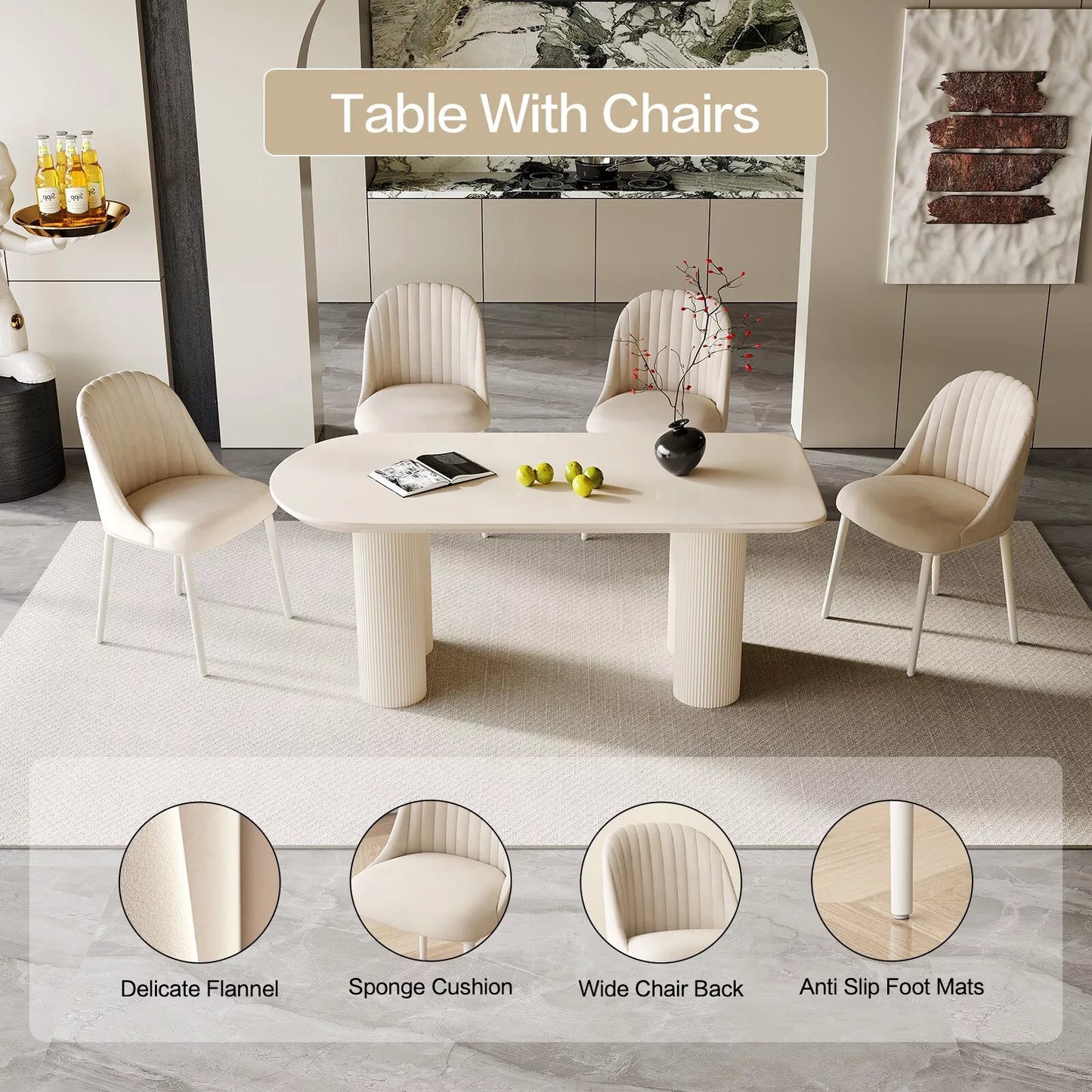 Nixon Modern Dining Table Set For 6