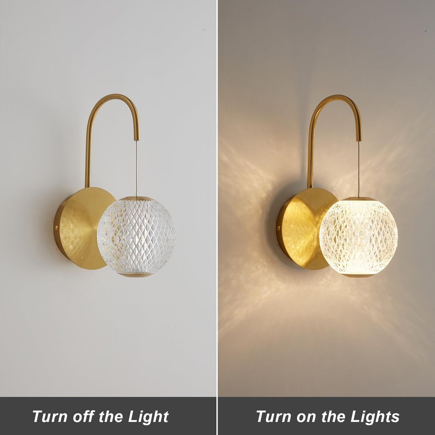 Crystal Ball Modern Wall Scone Light