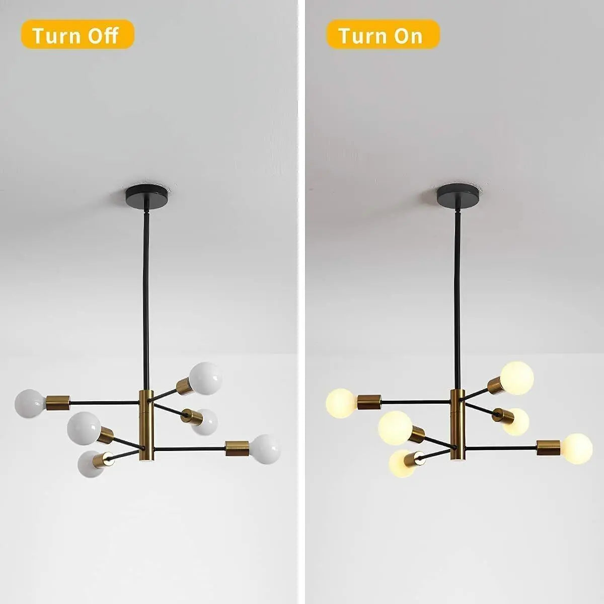 6 Bulbs Sputnik Dining Room Chandelier Canva Home