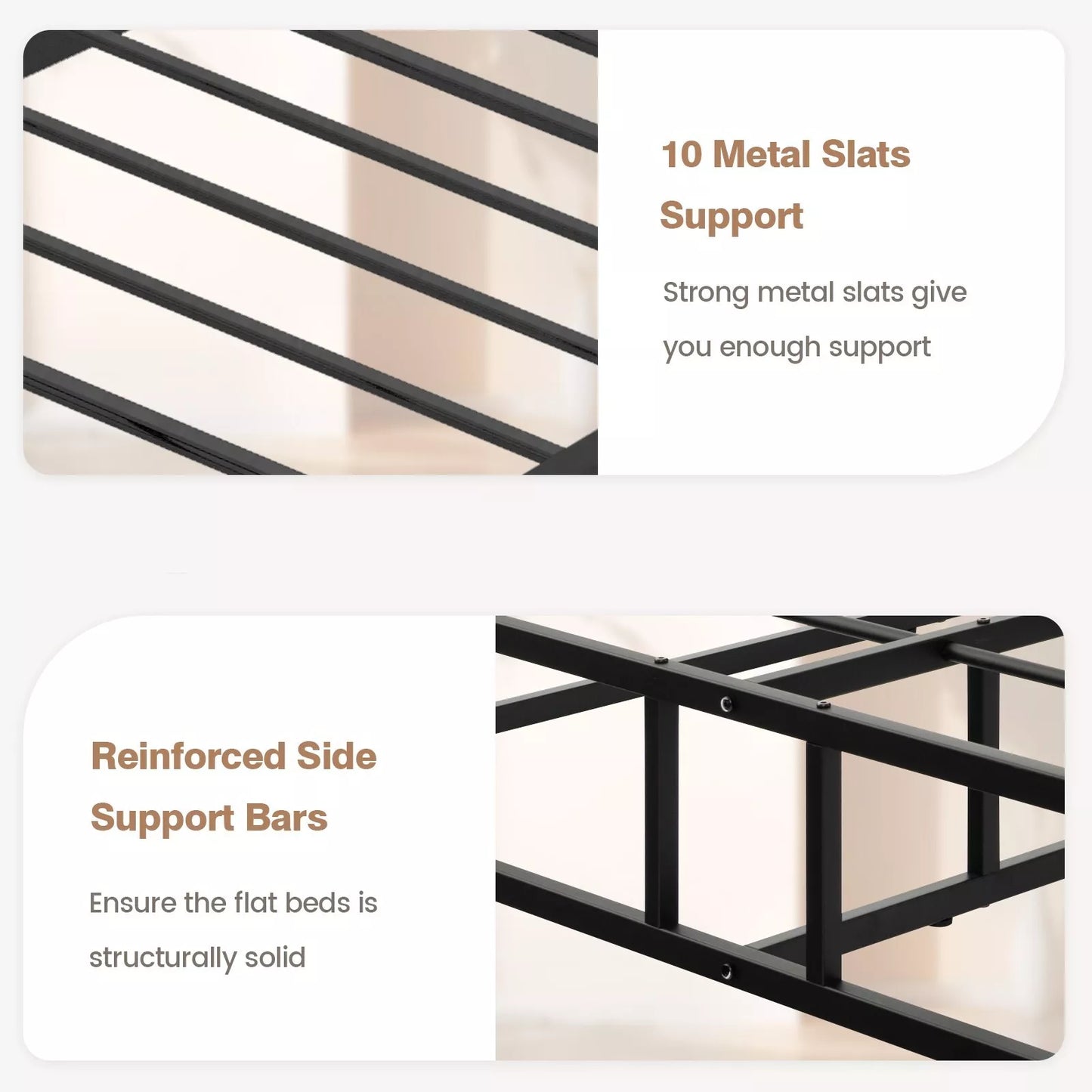 Nelson King Metal Platform Bed Frame