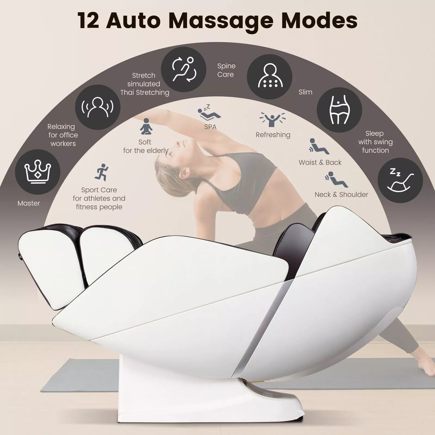 Full Body Zero Gravity Shiatsu Heating Massage Chair