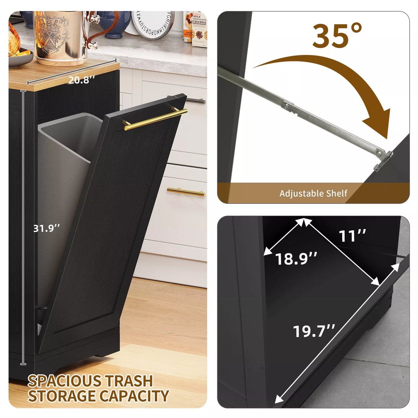 Boyle Kitchen Trash Can Cabinet