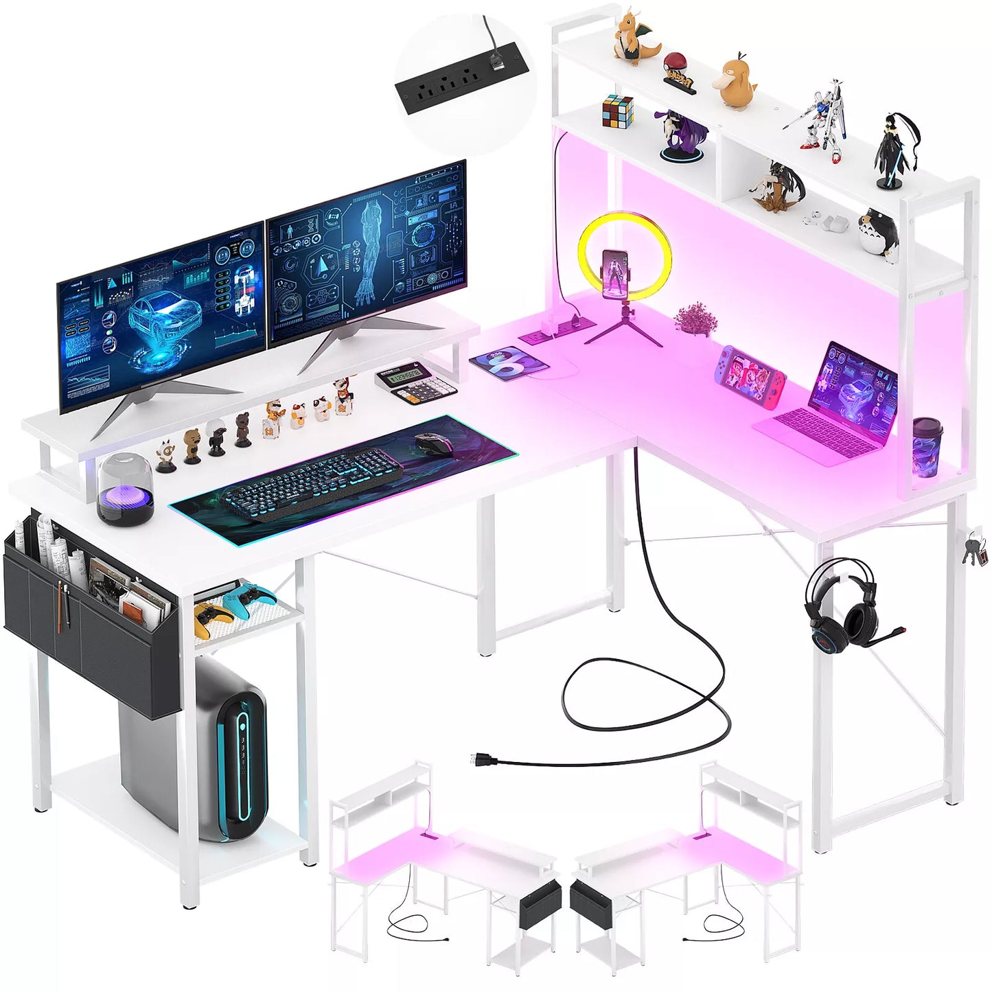 Clark L Shaped Gaming Corner Desk