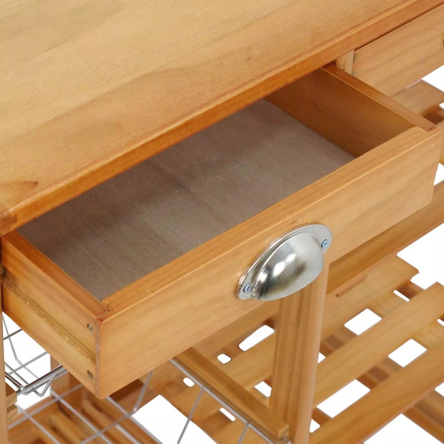 Owen Wood Rolling Kitchen Island Cart