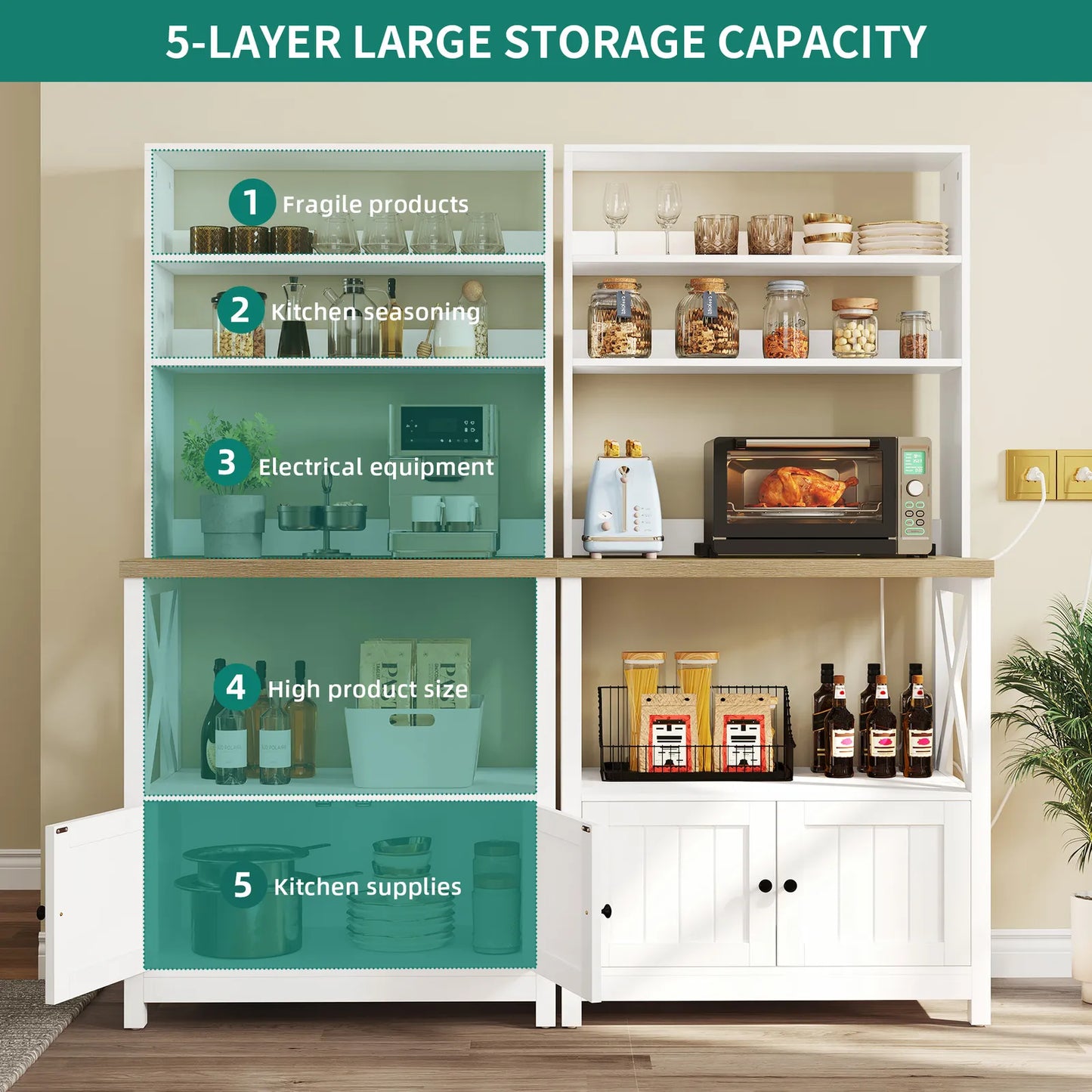 Mari Bakers Rack With Cabinet