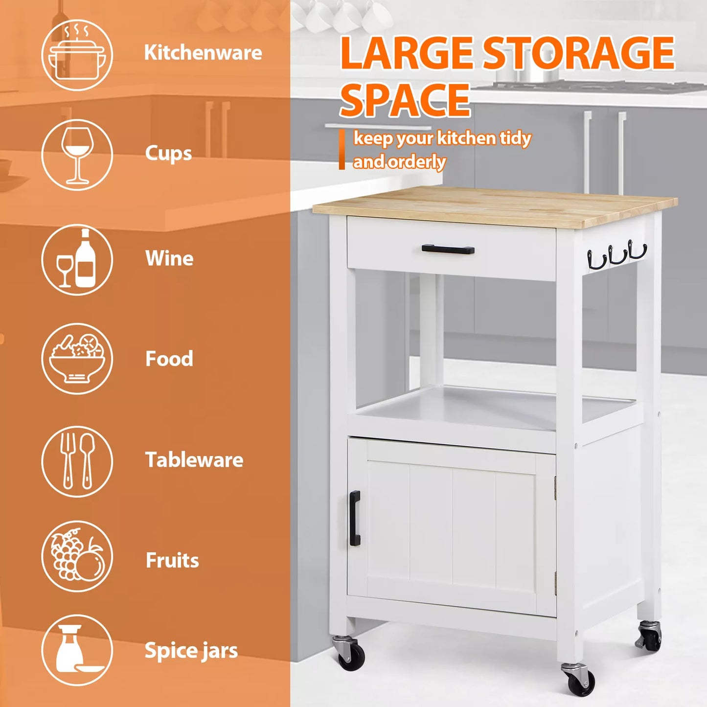 Lance Small Rolling Kitchen Island