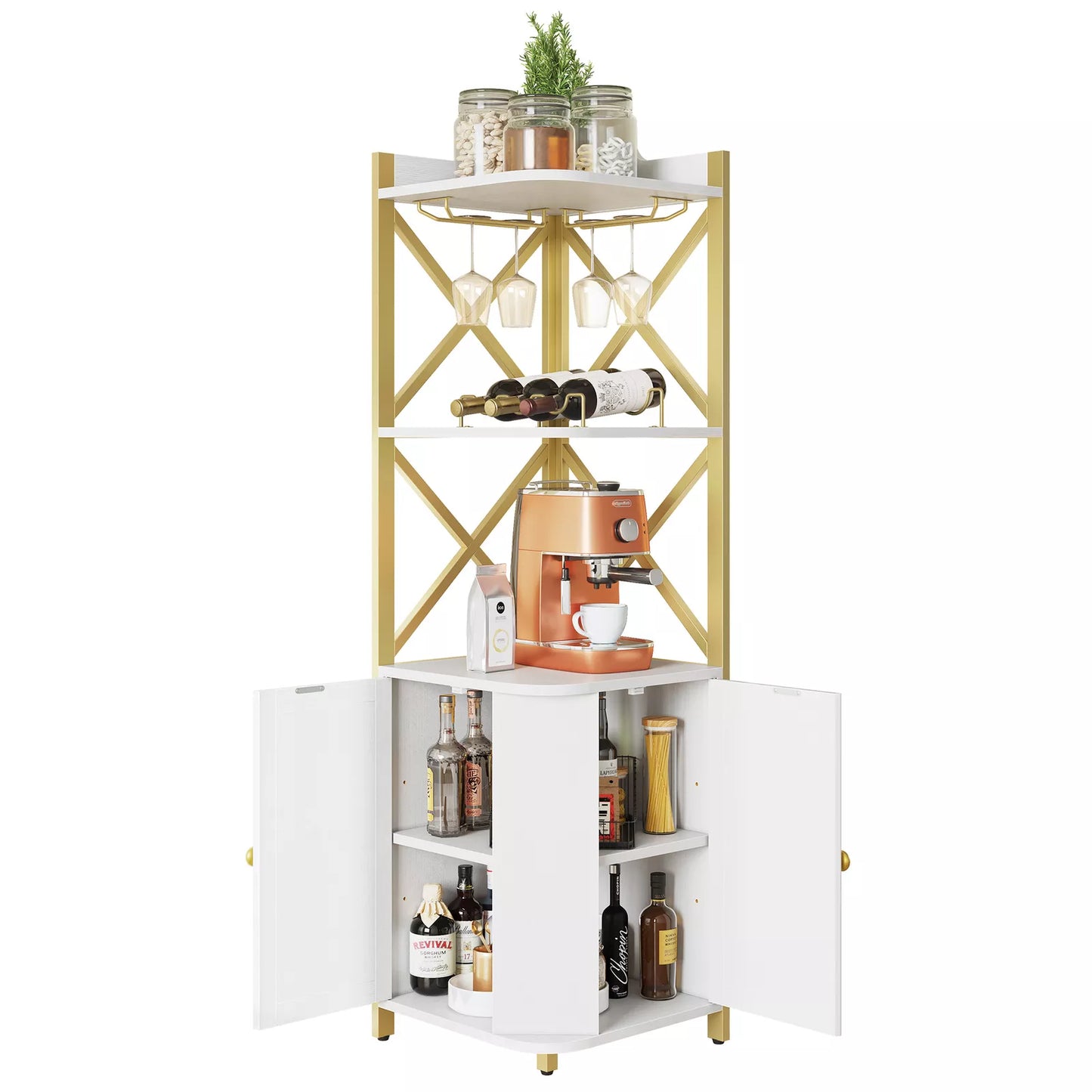 Malik Modern Home Corner Bar Cabinet