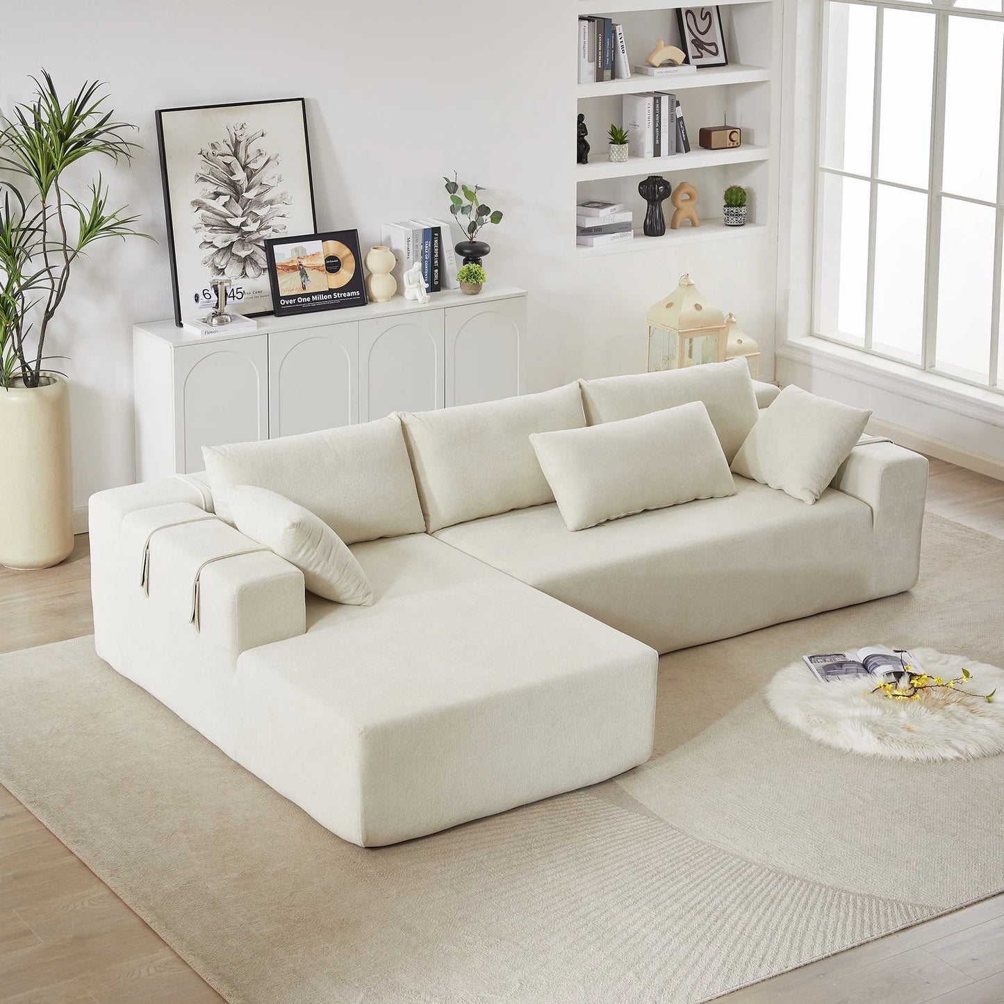 Modern Modular L Shaped Sectional Sleeper Couch