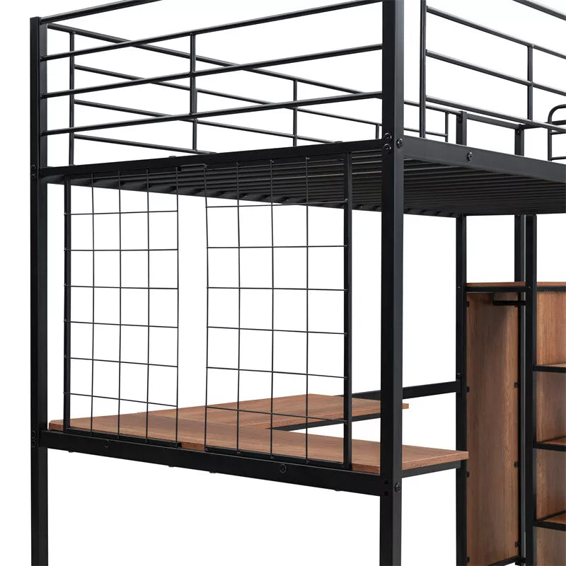 Kezia Full Loft Bed With Desk & Stairs