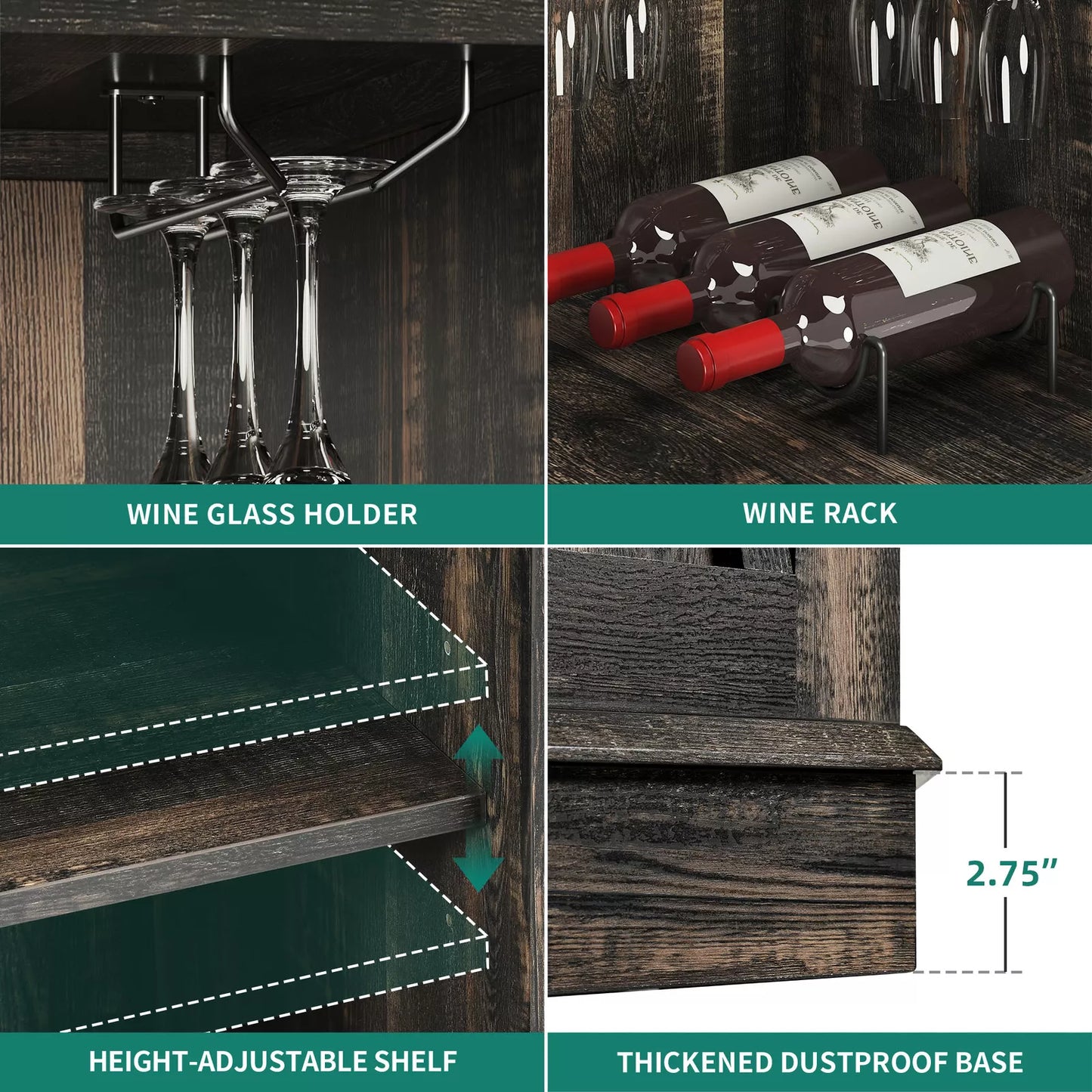 Beck Rustic Home Corner Bar Cabinet
