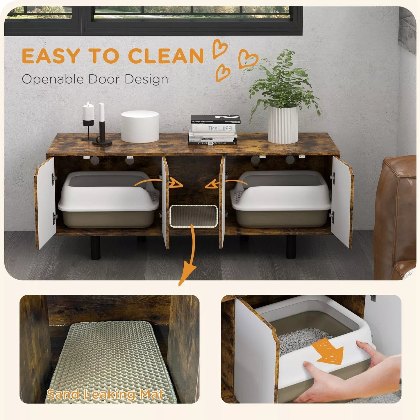 Roach Cat Litter Box Enclosure Furniture Canva Home