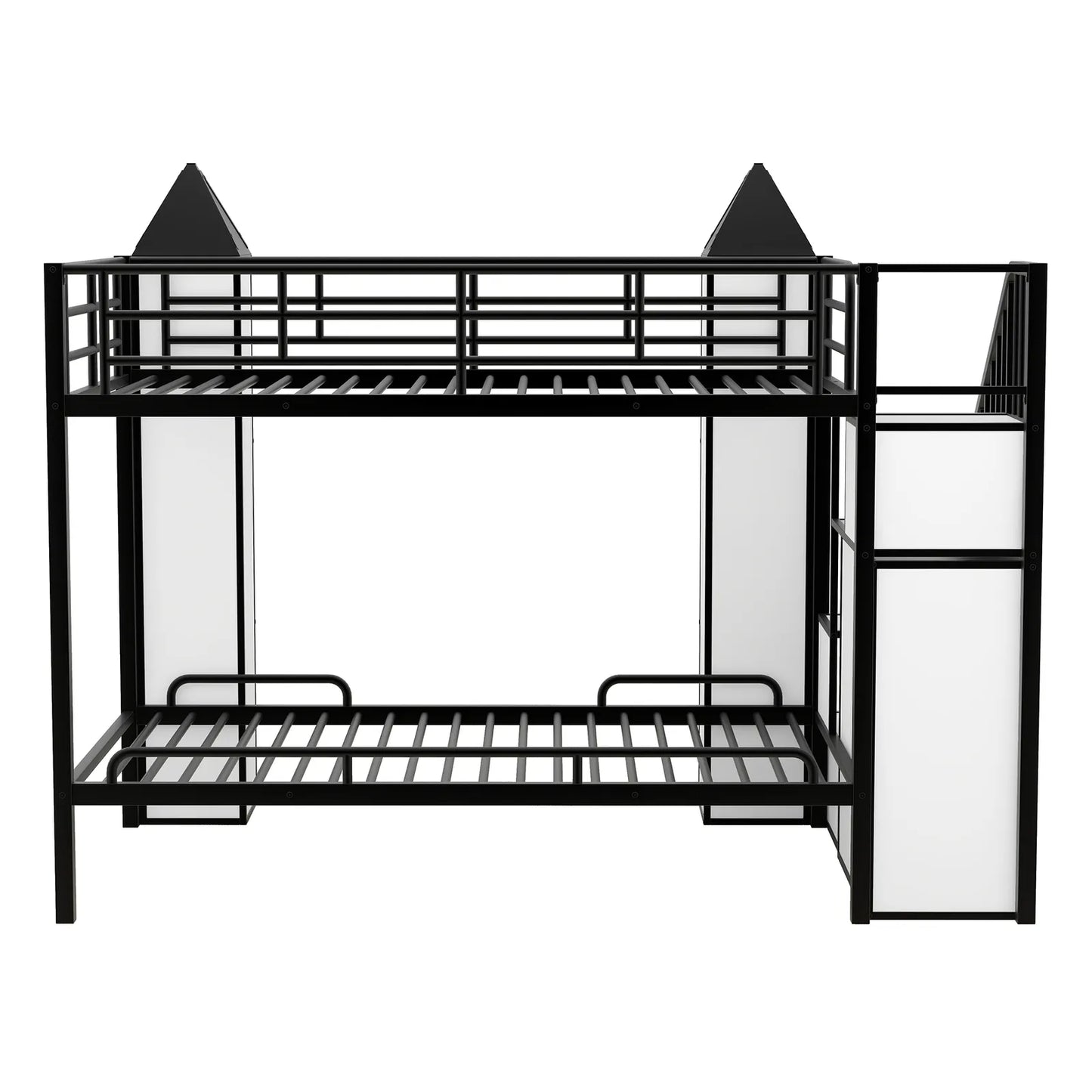 Moody Twin Over Twin Kids Bunk Bed With Stairs