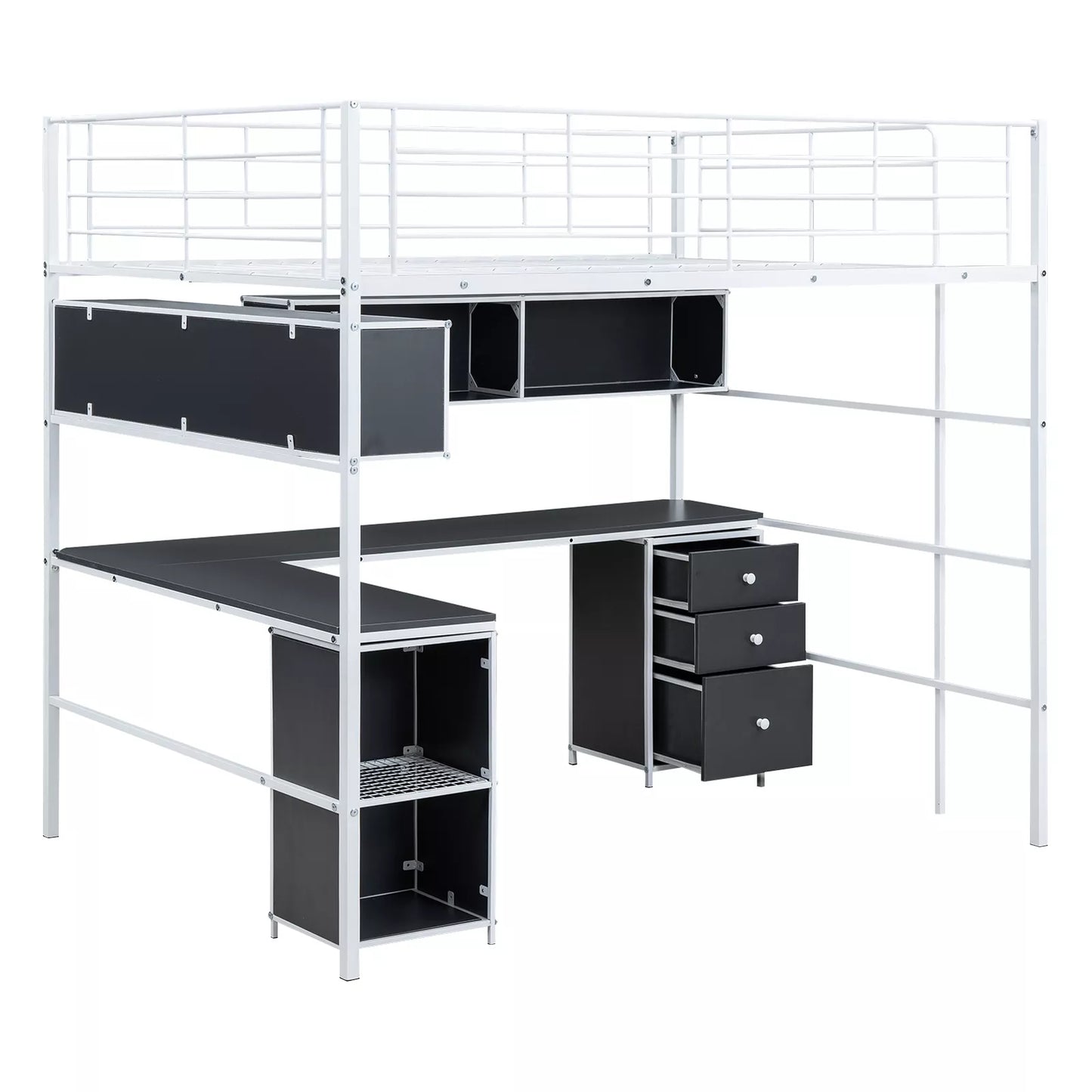 Chloe Full Loft Bed With Desk