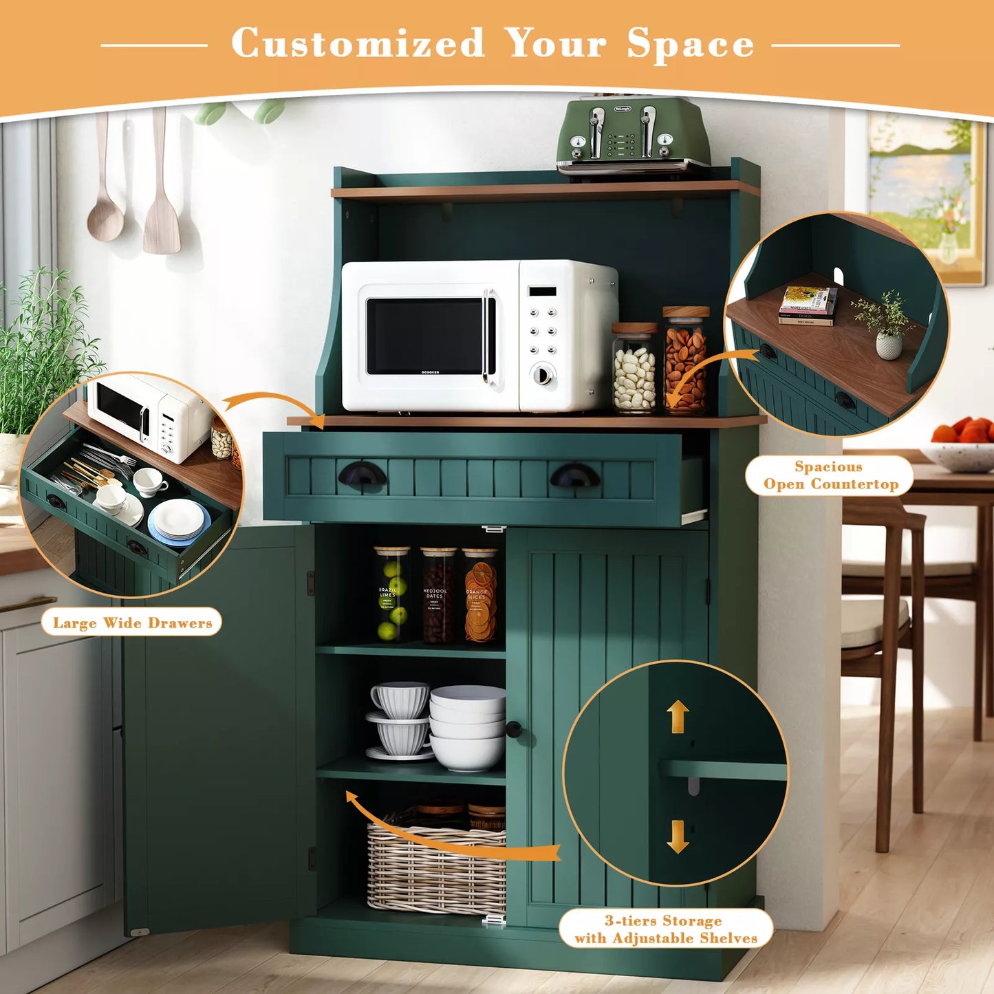 Case Small Kitchen Pantry Cabinet Hutch