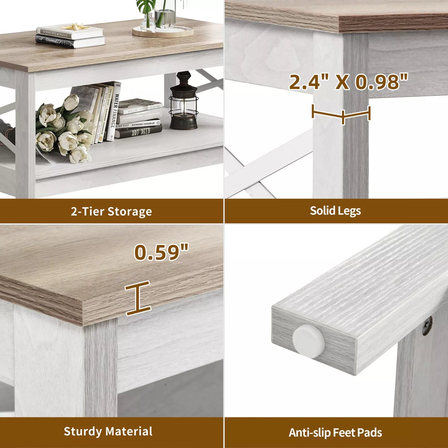 Ty Modern Farmhouse Coffee Table With Storage