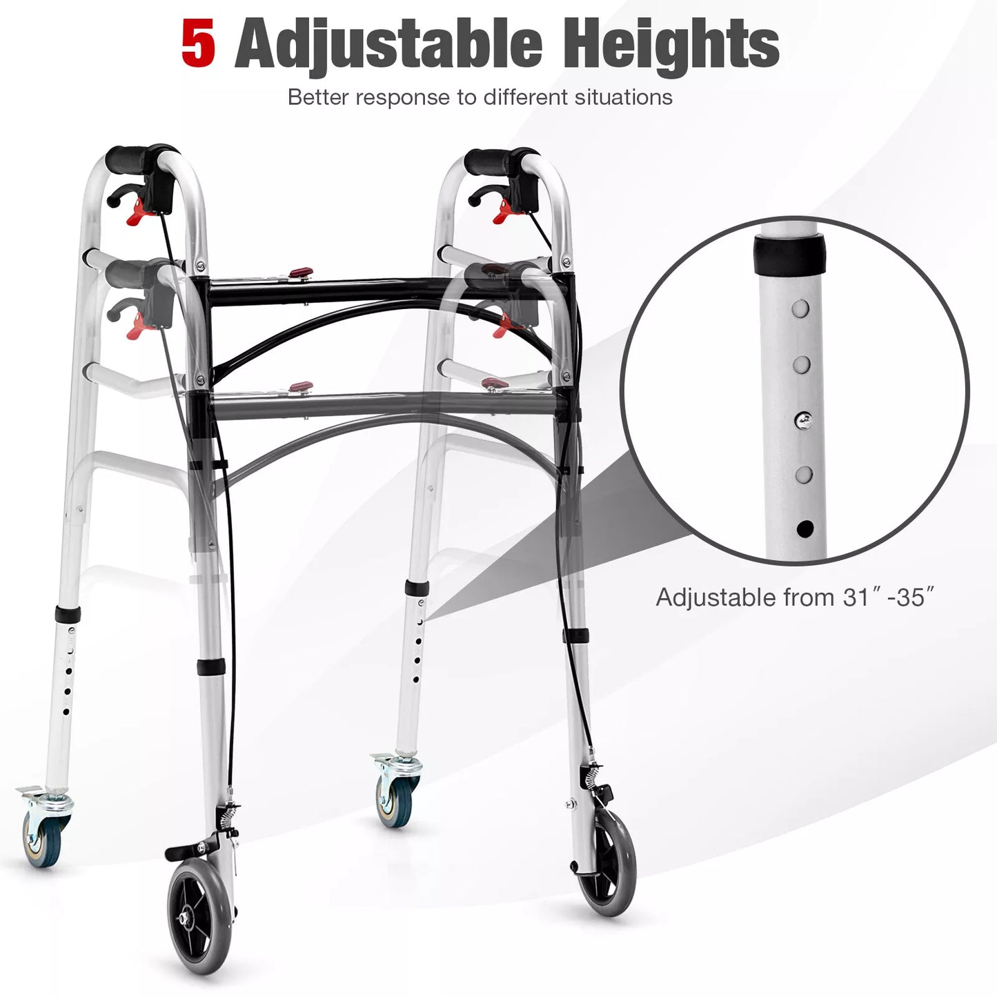 Senior Lightweight Mobility Walker With Seat (With Brake)