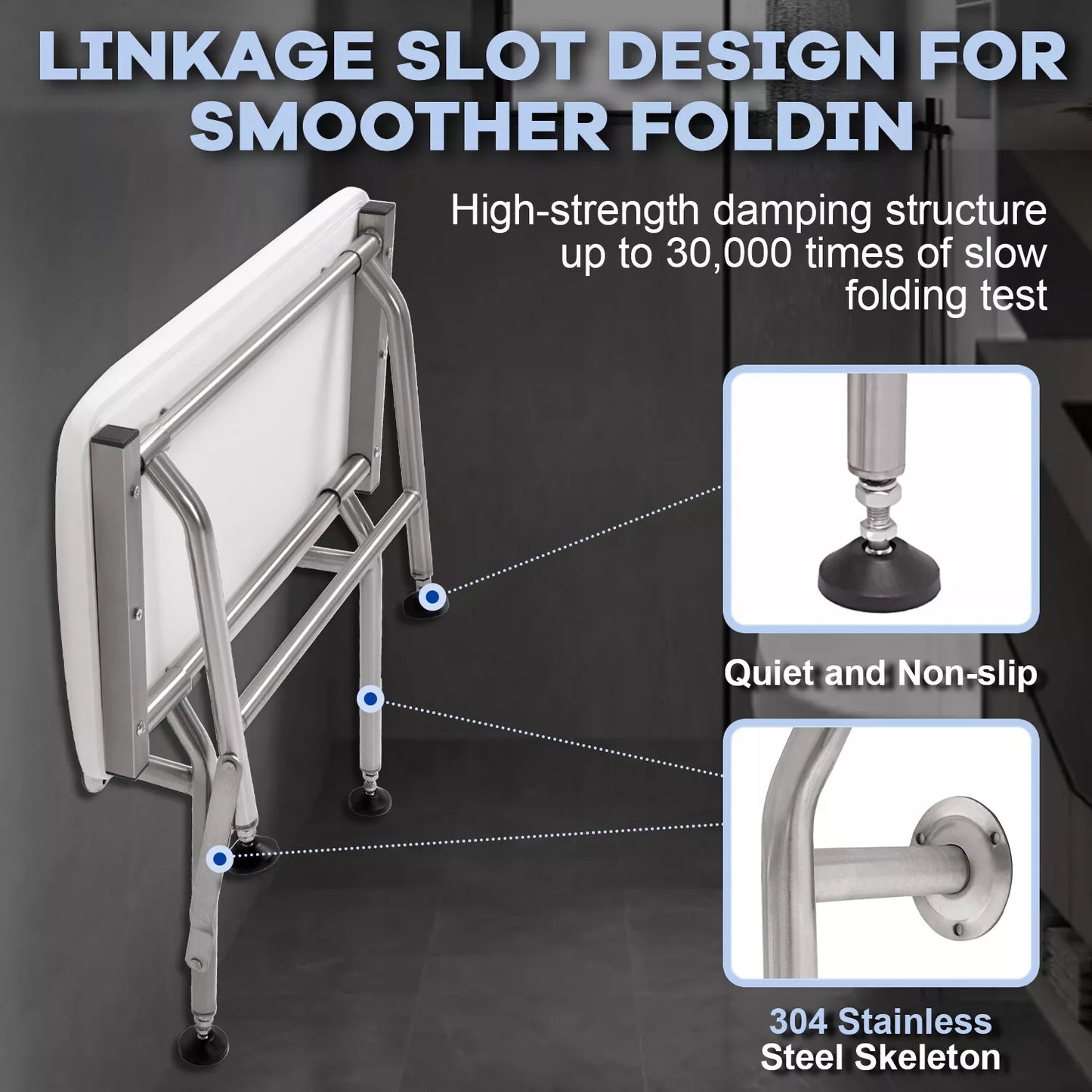 Padded Wall Mounted Folding Shower Seat