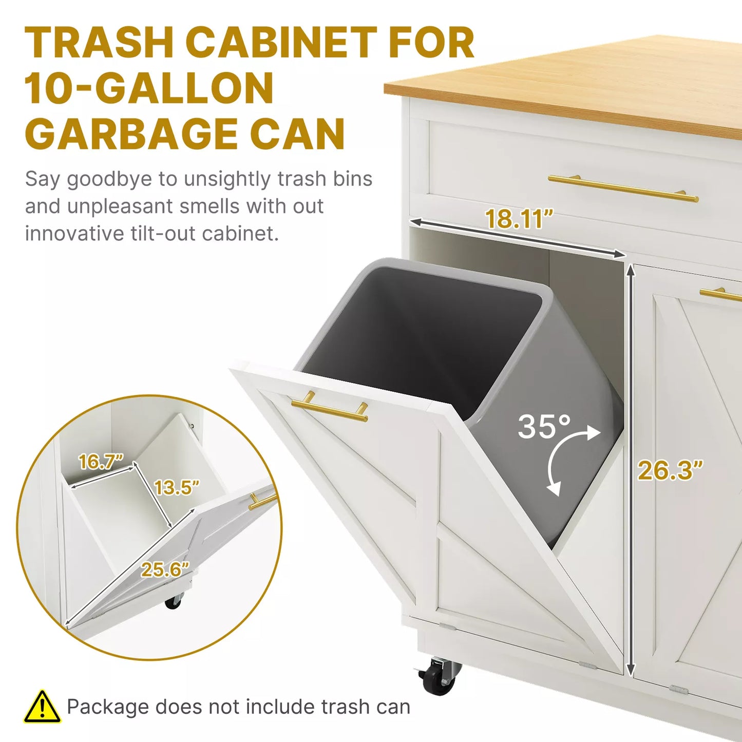 Aoife Dual Kitchen Trash Can Cabinet