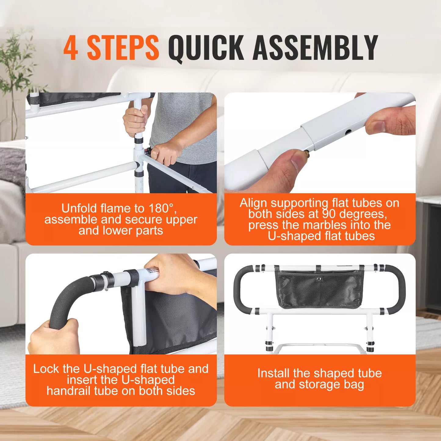 Senior Safety Bed Rail (Collapsible Handle)